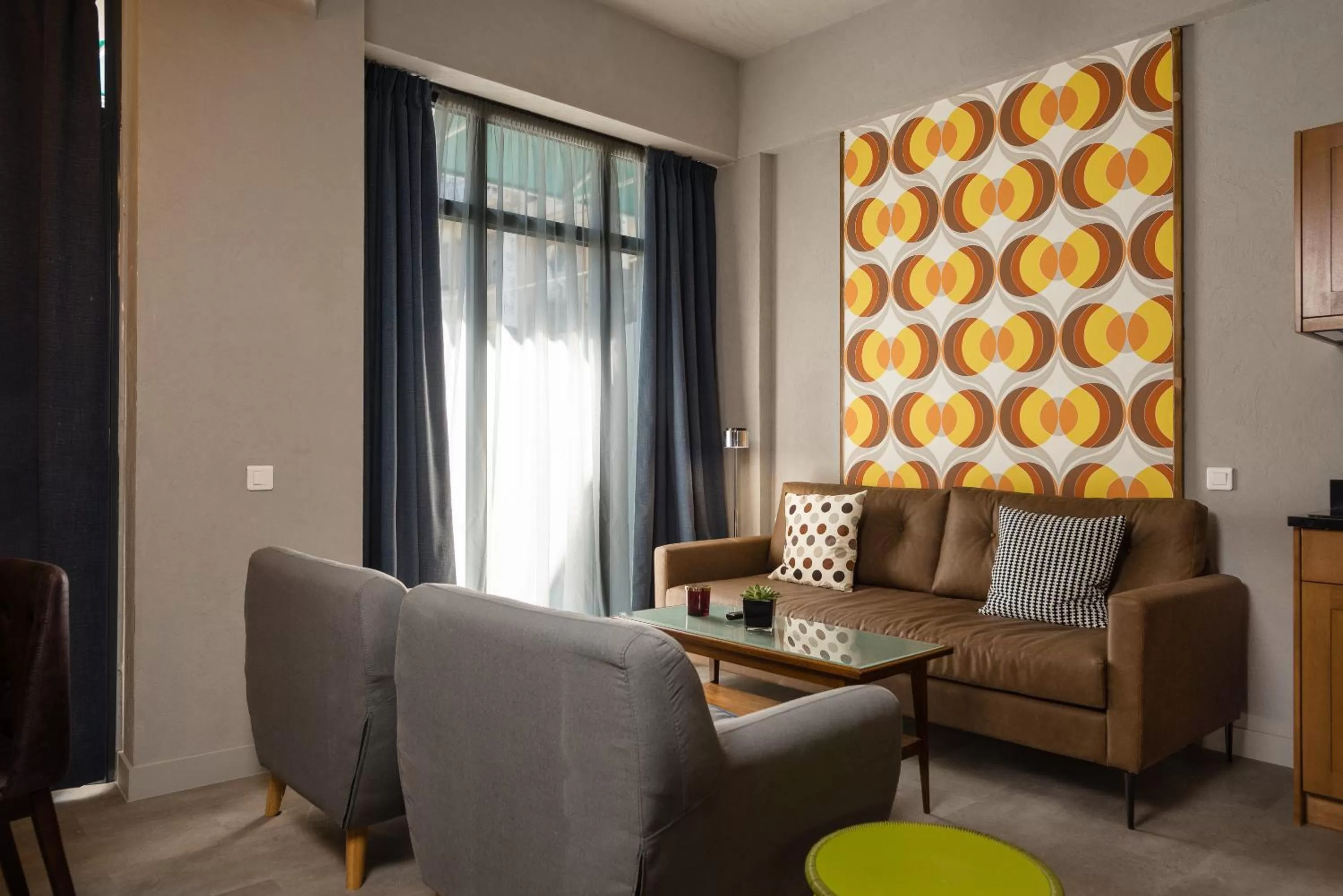 Seating area in Downtown Athens Lofts - The Acropolis Observatory