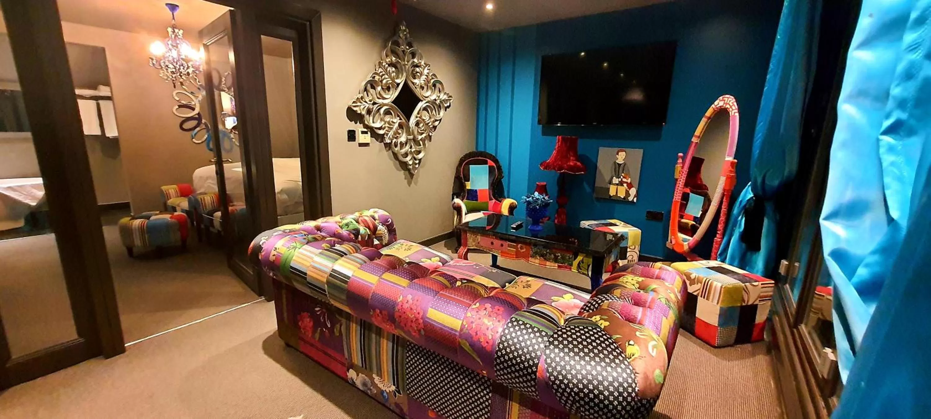 Living room, Bed in The Exhibitionist Hotel