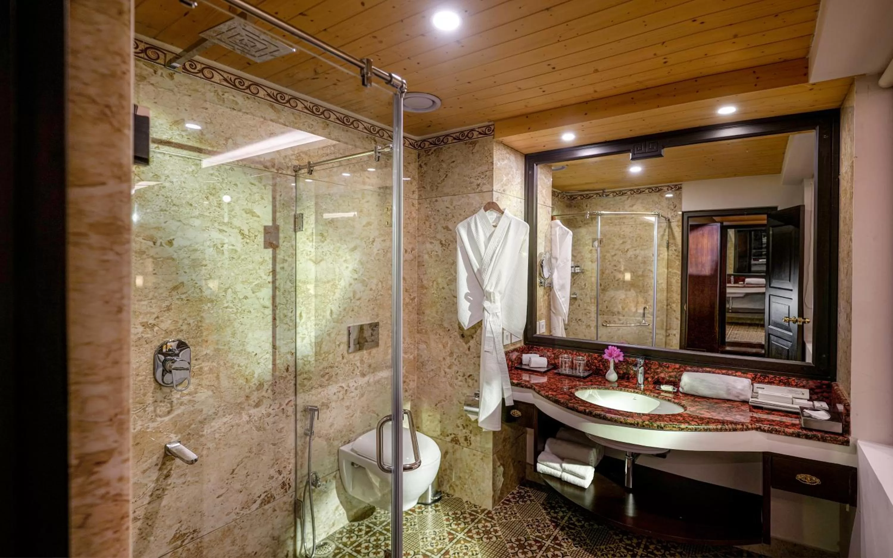 Shower in Denzong Regency- Luxury Mountain Retreat Spa & Casino