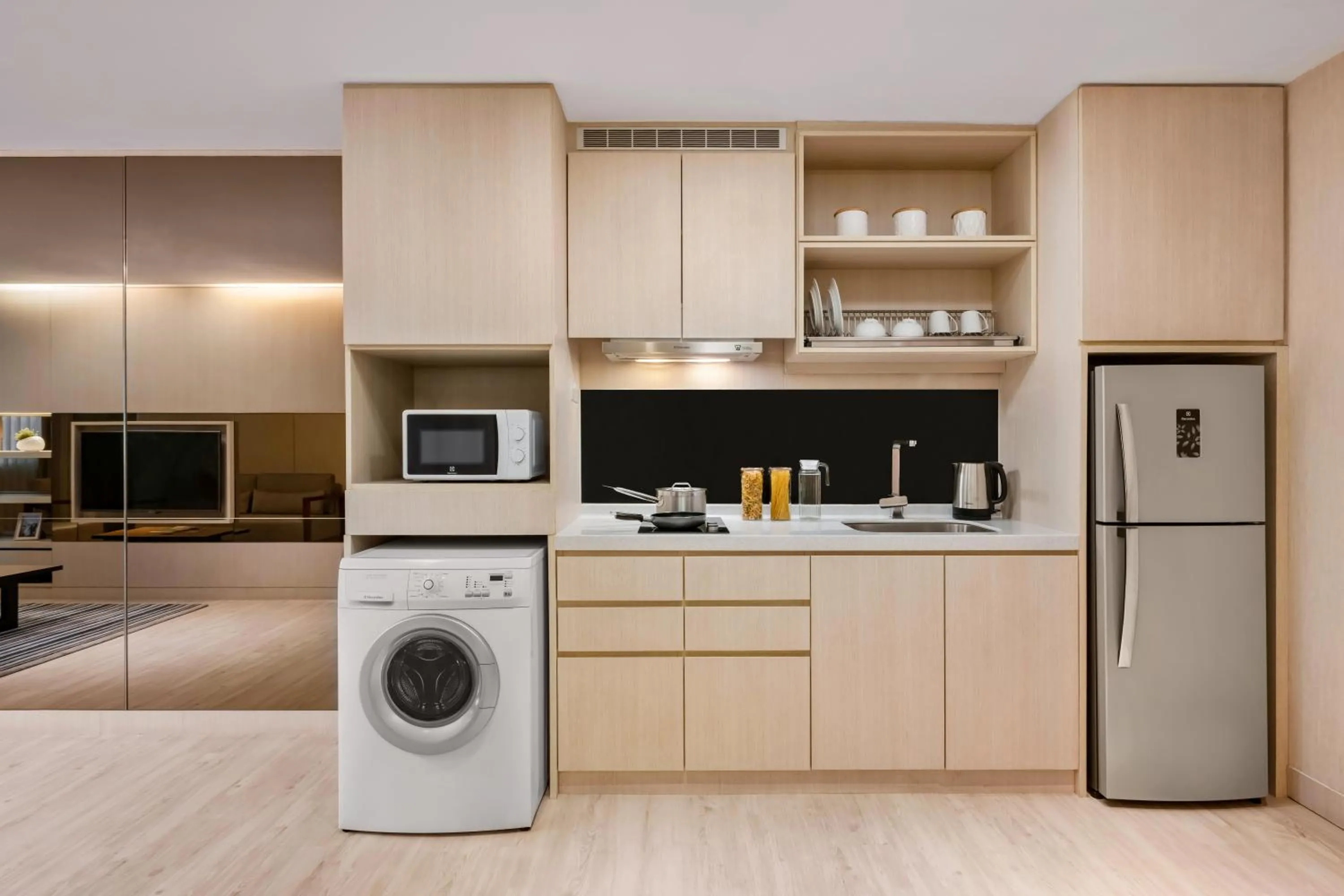 Kitchen or kitchenette in Oasia Suites Kuala Lumpur by Far East Hospitality