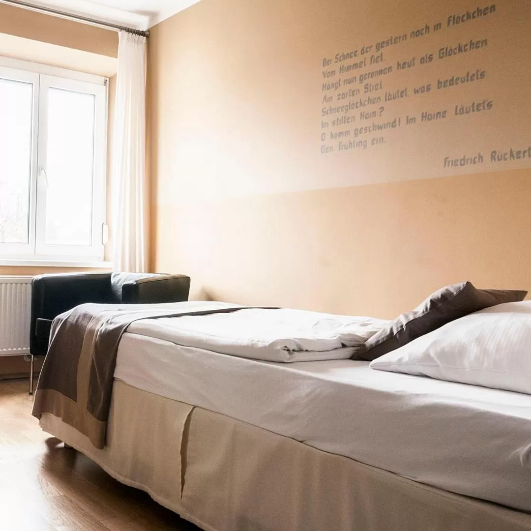 Bed in Hotel Villa Rückert