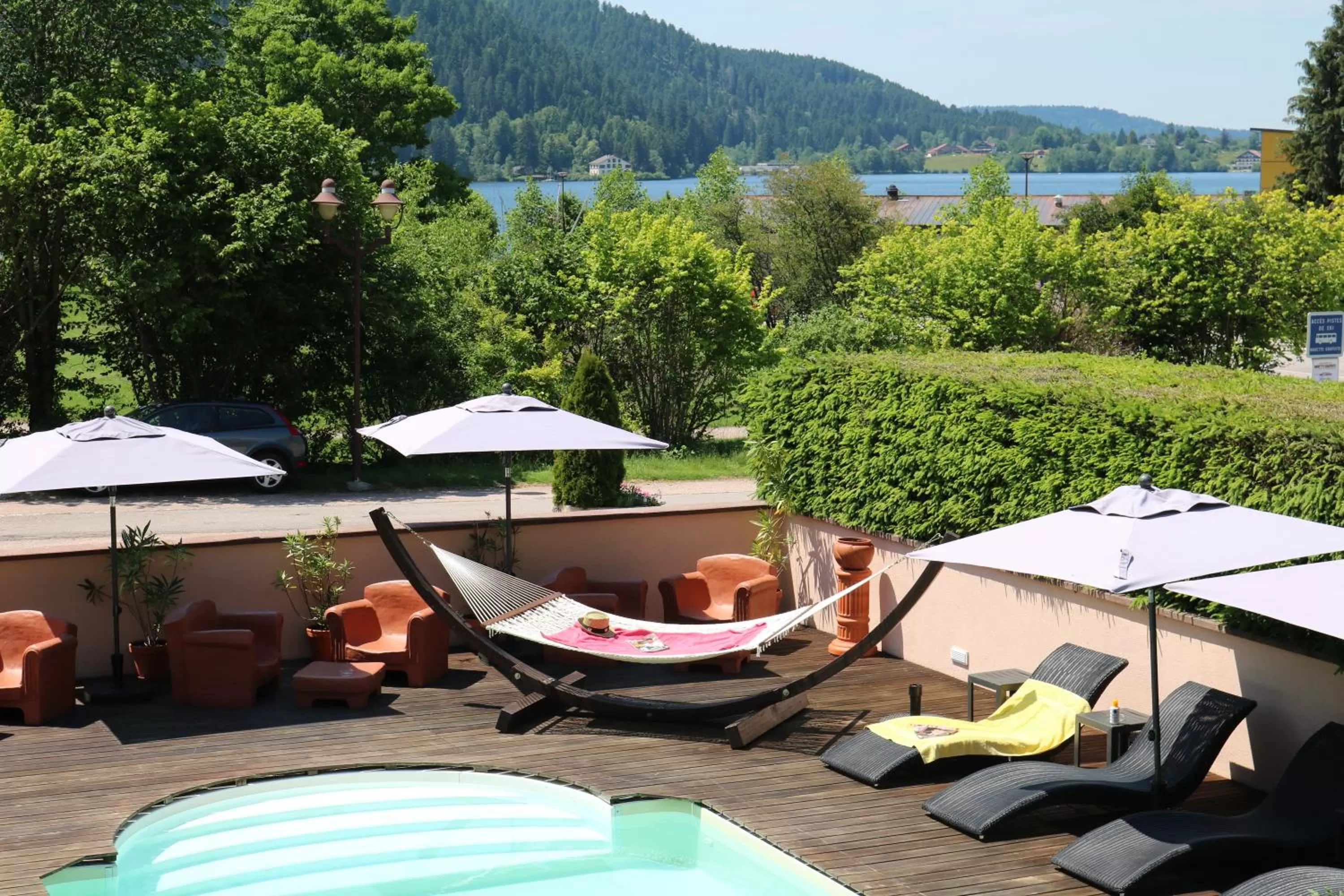 Pool view in Les Loges Du Parc