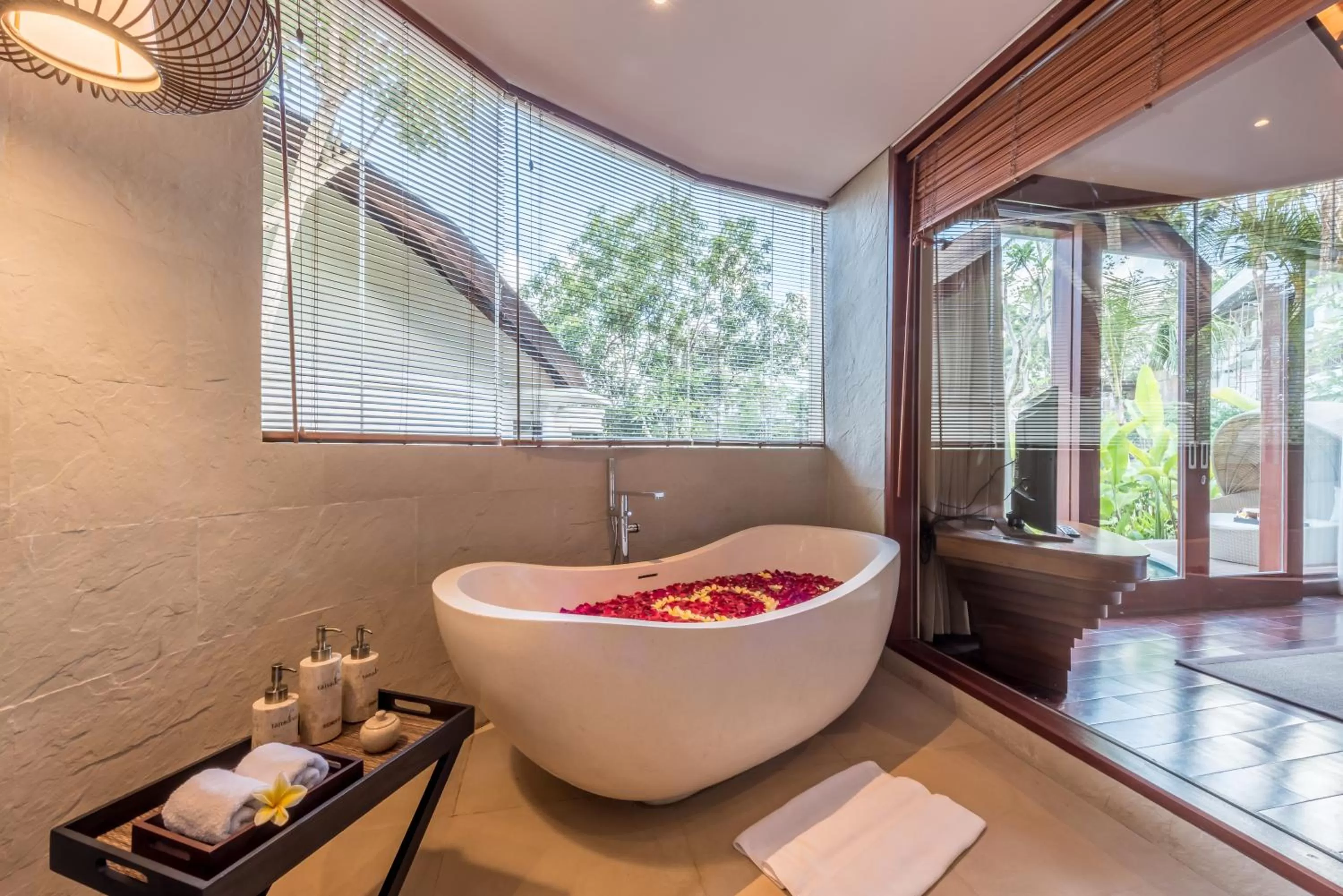 Bathroom in tanadewa Resort Ubud Bali by Cross Collection