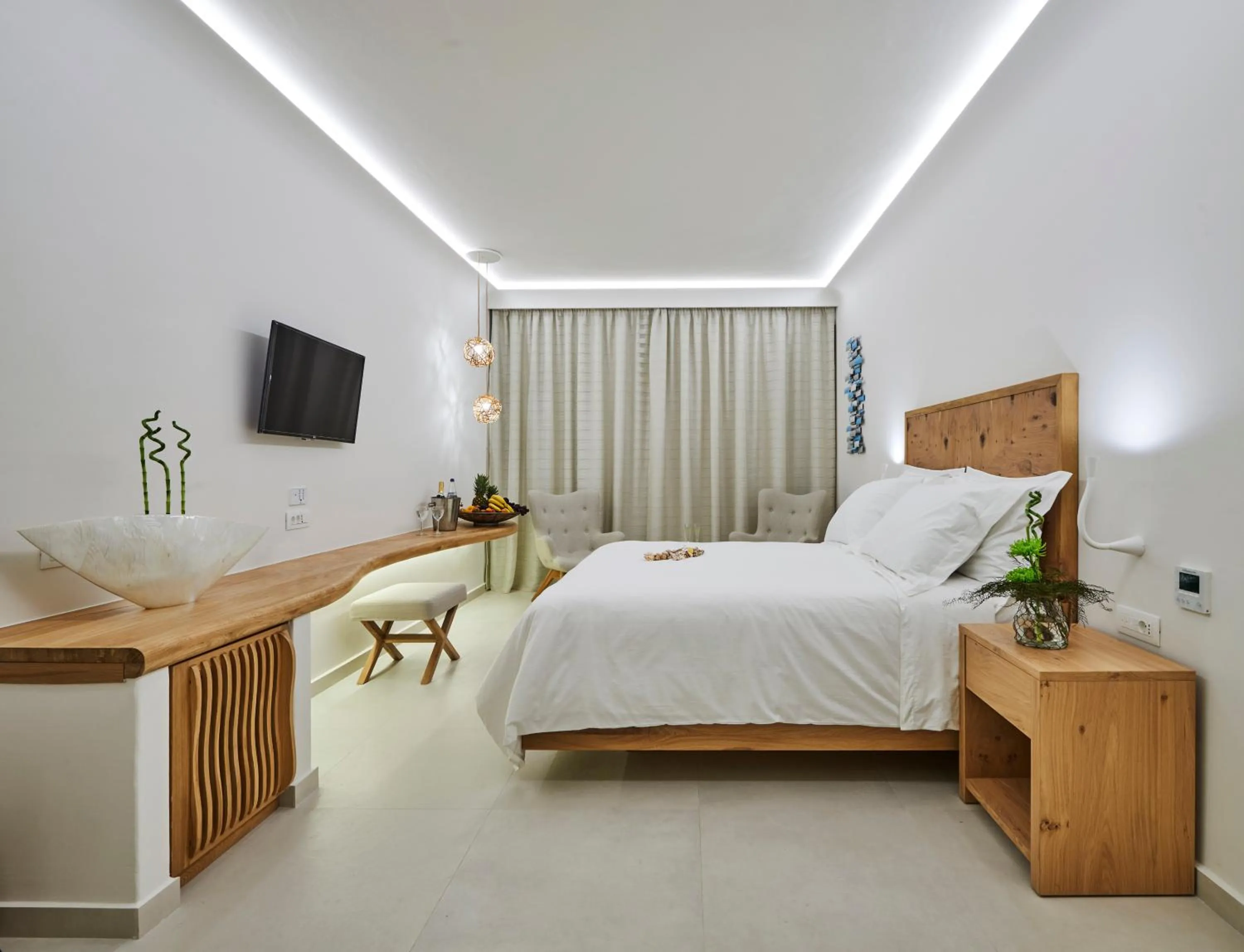 Living room, Bed in Anax Resort and Spa