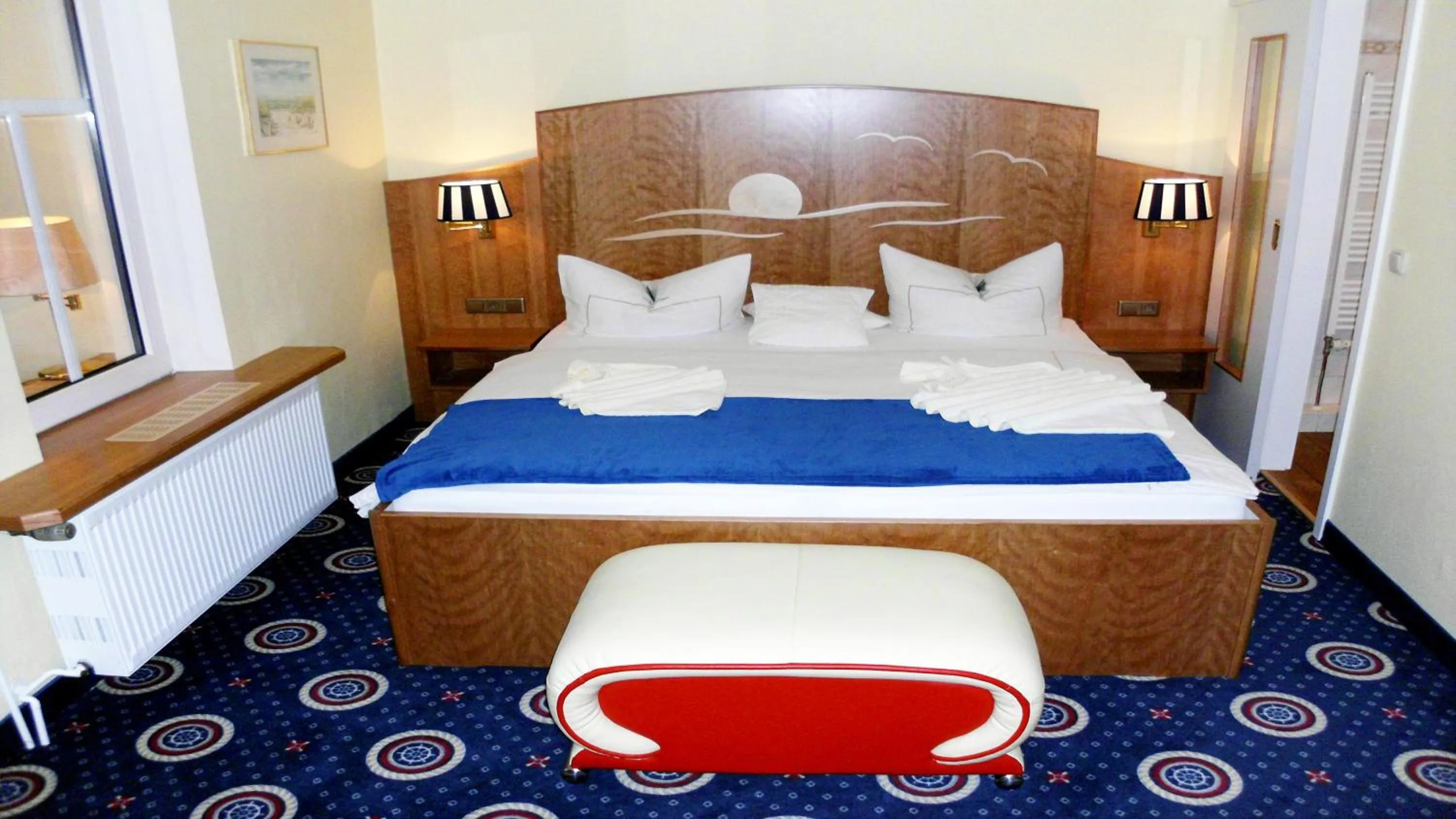 Bed in Hotel Deutsche Flagge
