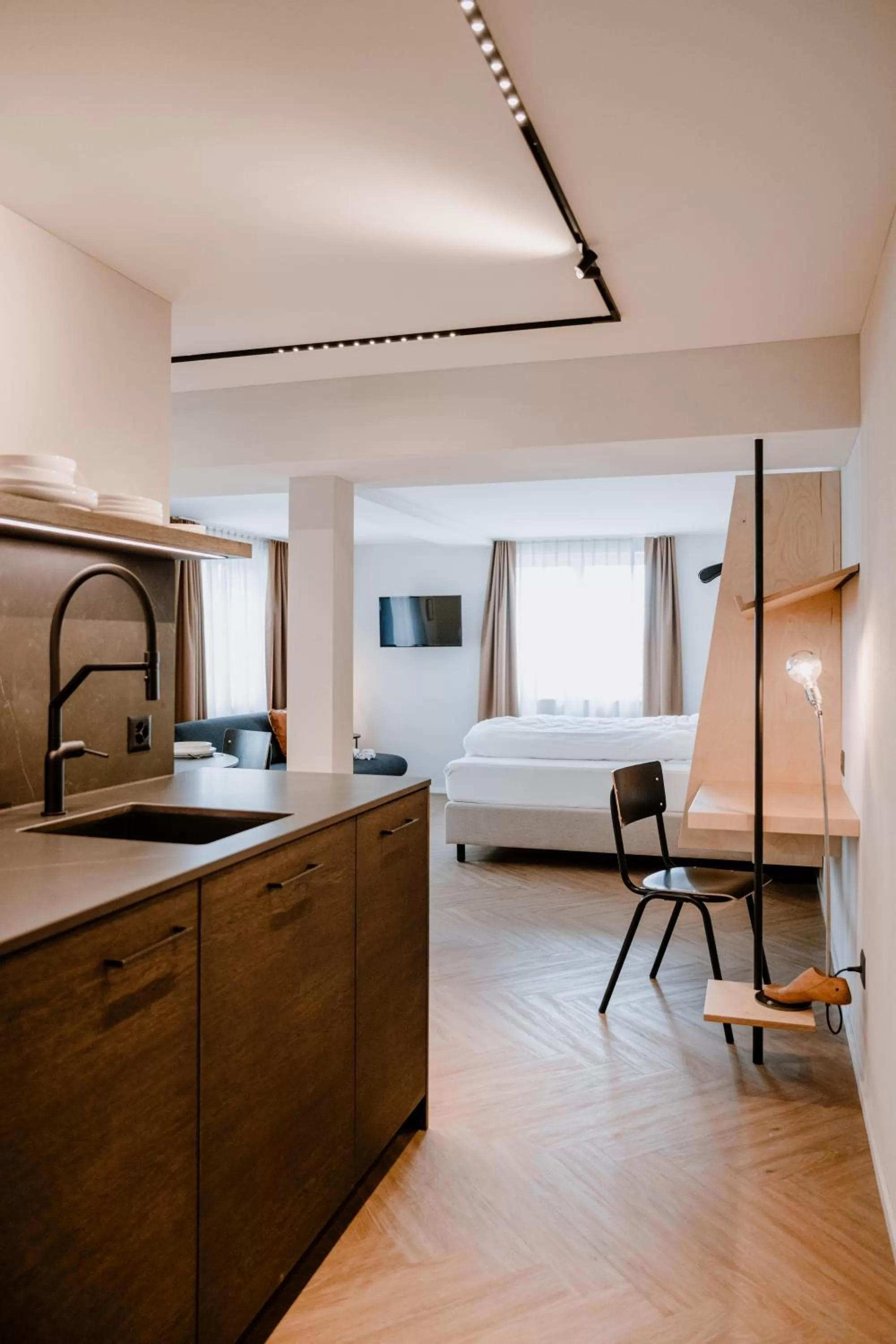 Photo of the whole room, Bed in Hotel Müllers Self-Check-In