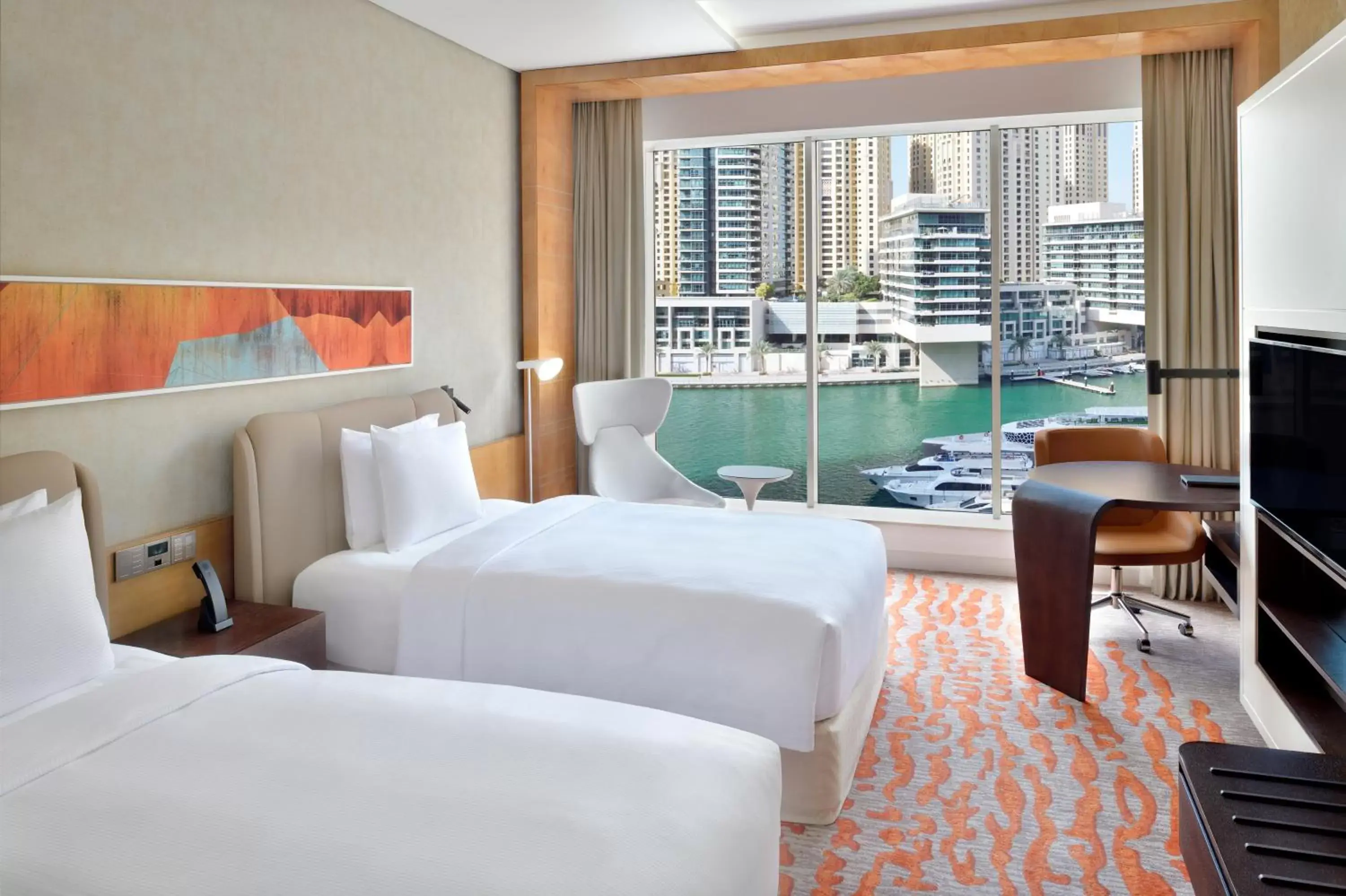 Twin Room with Marina View and Lounge Access in Crowne Plaza Dubai Marina by IHG Twin Room with Marina View and Lounge Access in Crowne Plaza Dubai Marina by IHG