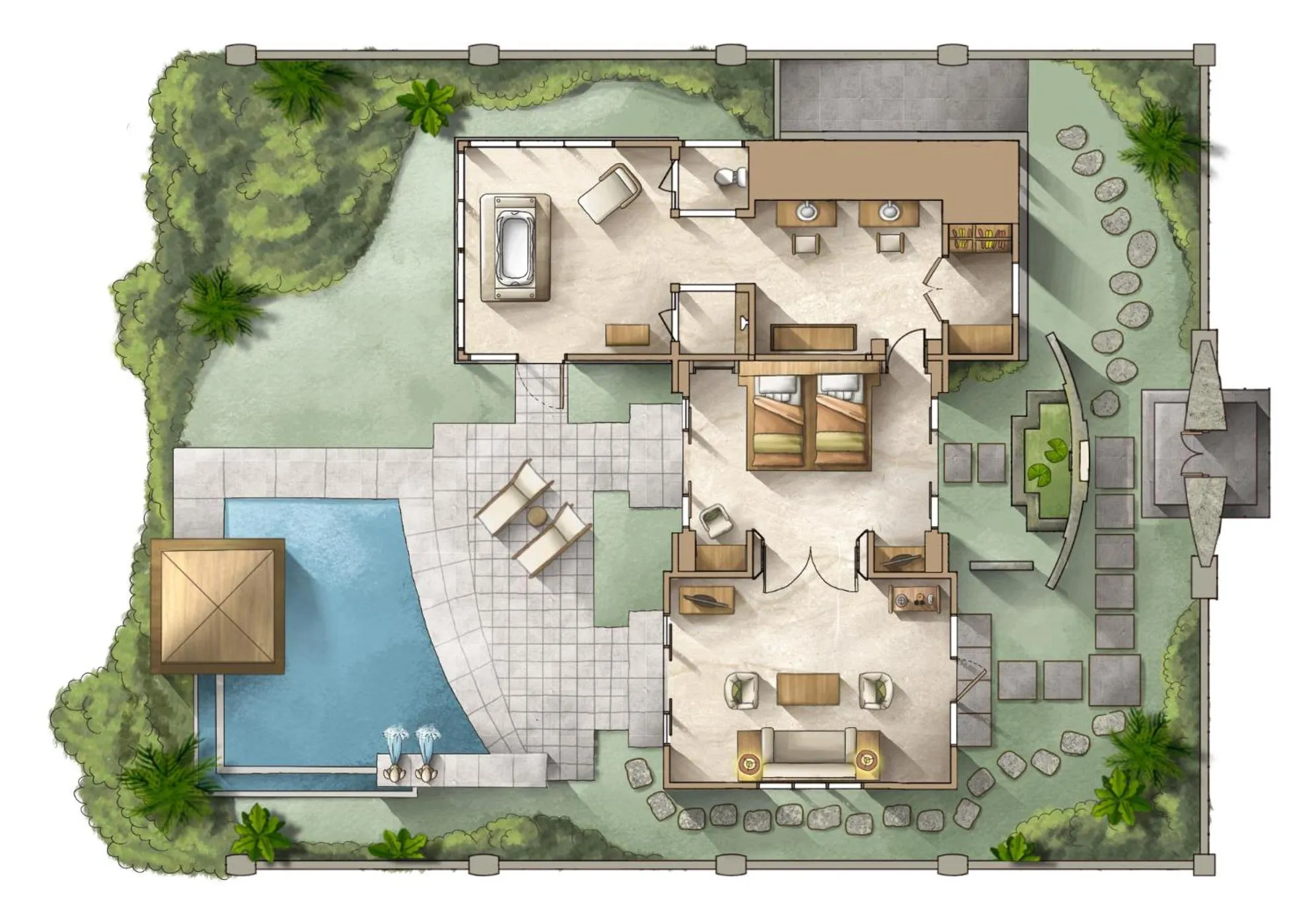 Floor plan in AYANA Villas Bali