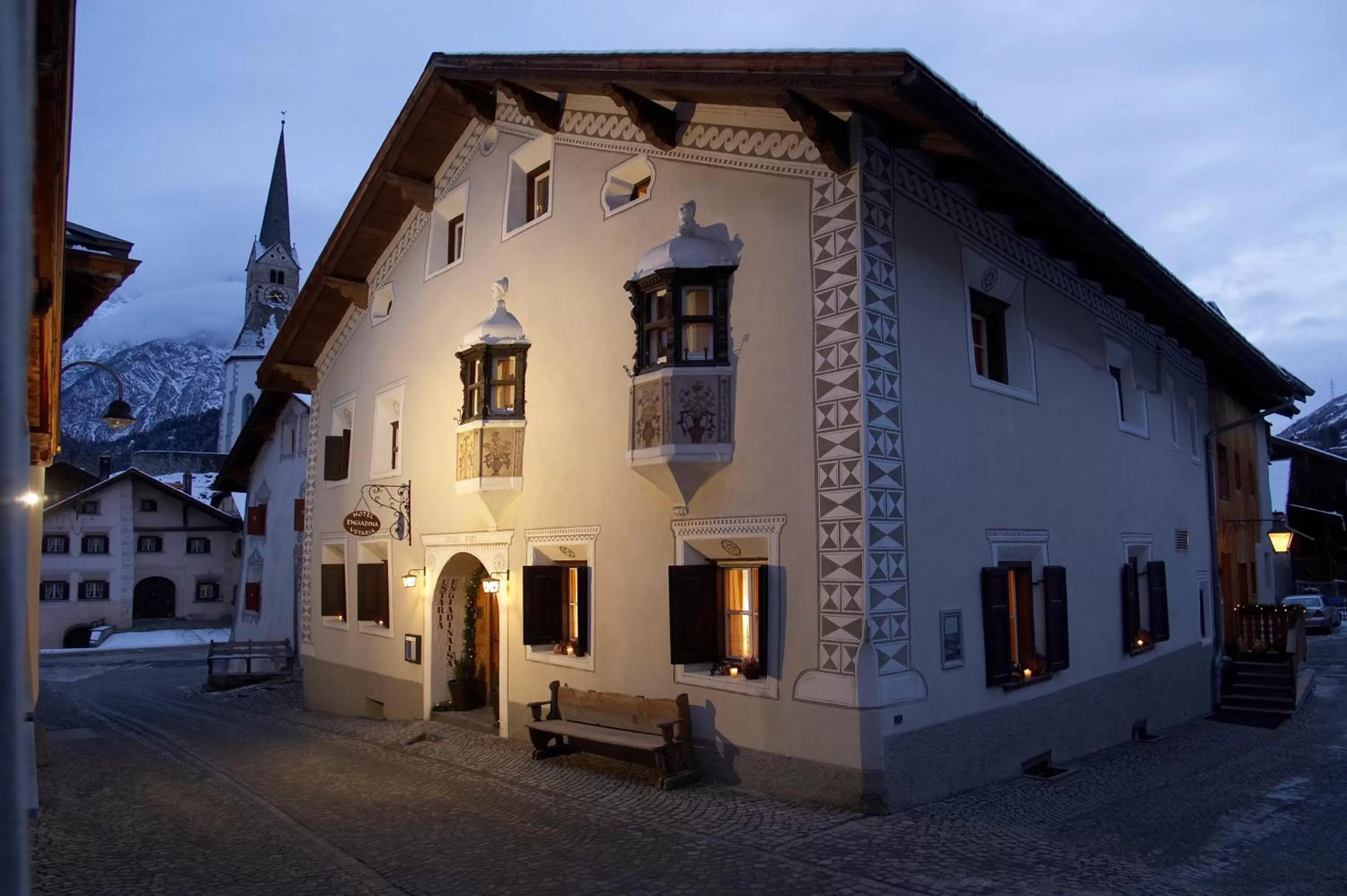 Facade/entrance, Property Building in Hotel Engiadina