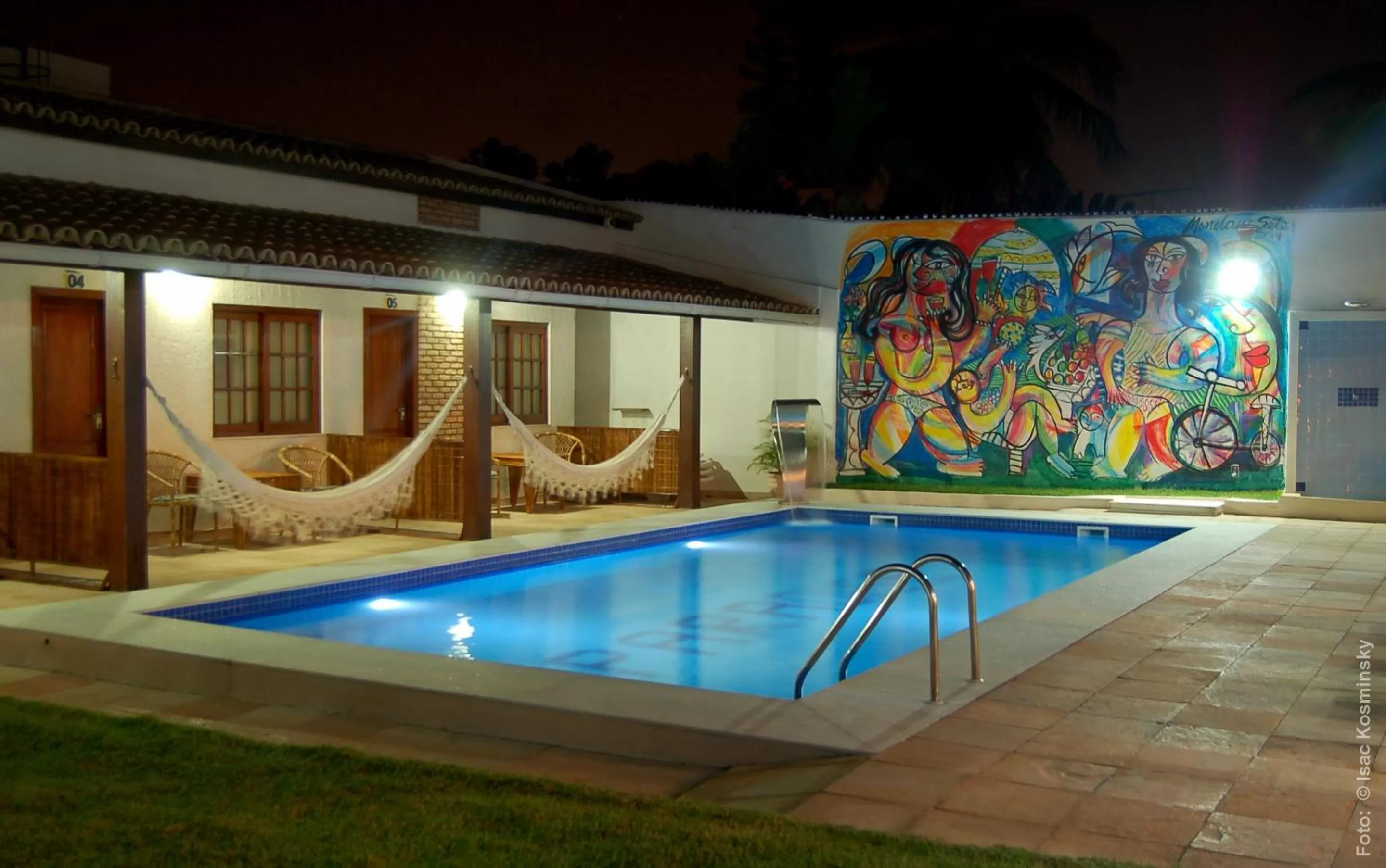 Night, Swimming Pool in Hotel Pousada Salvador Paradise
