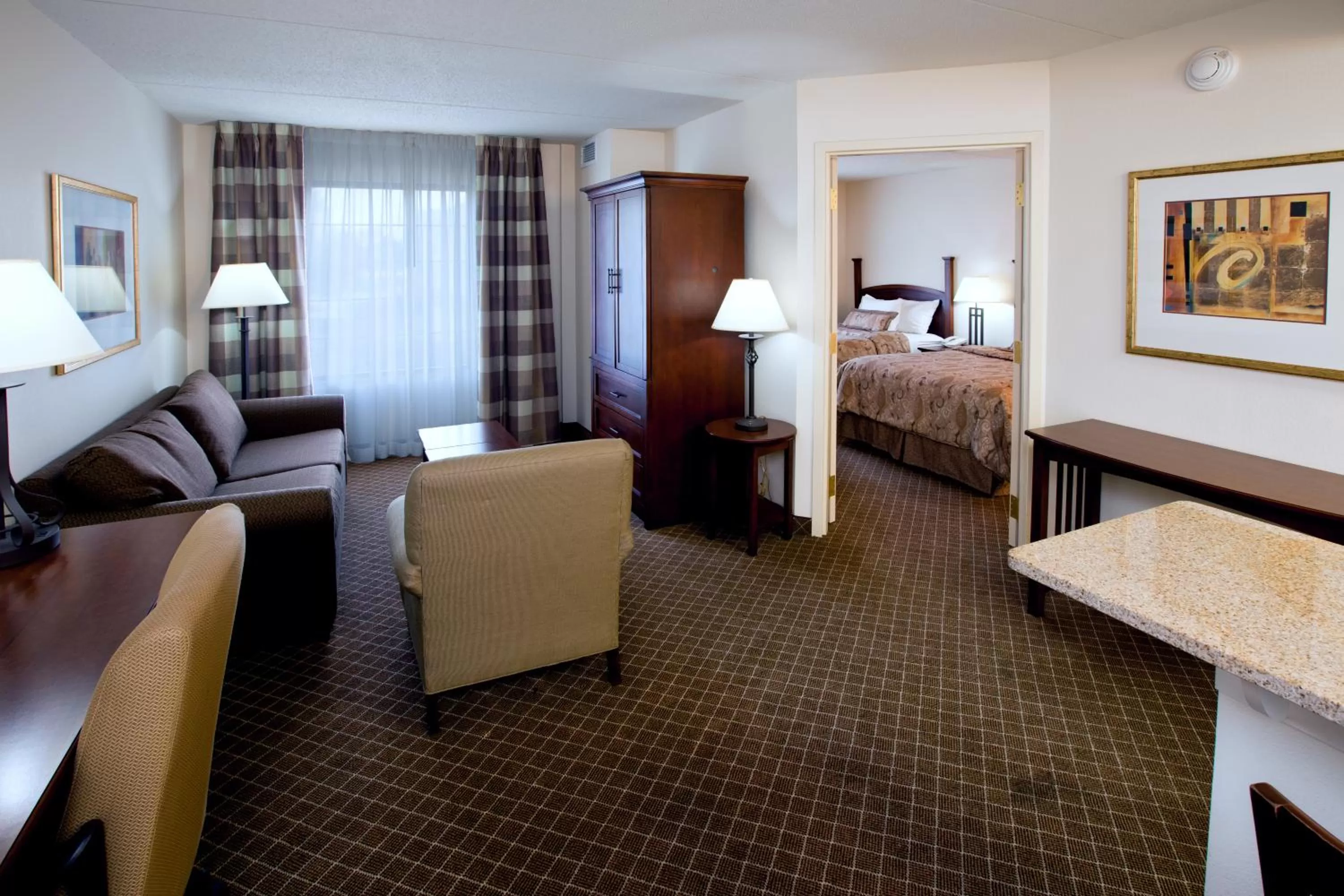 Living room, Bed in Staybridge Suites Indianapolis-Airport by IHG