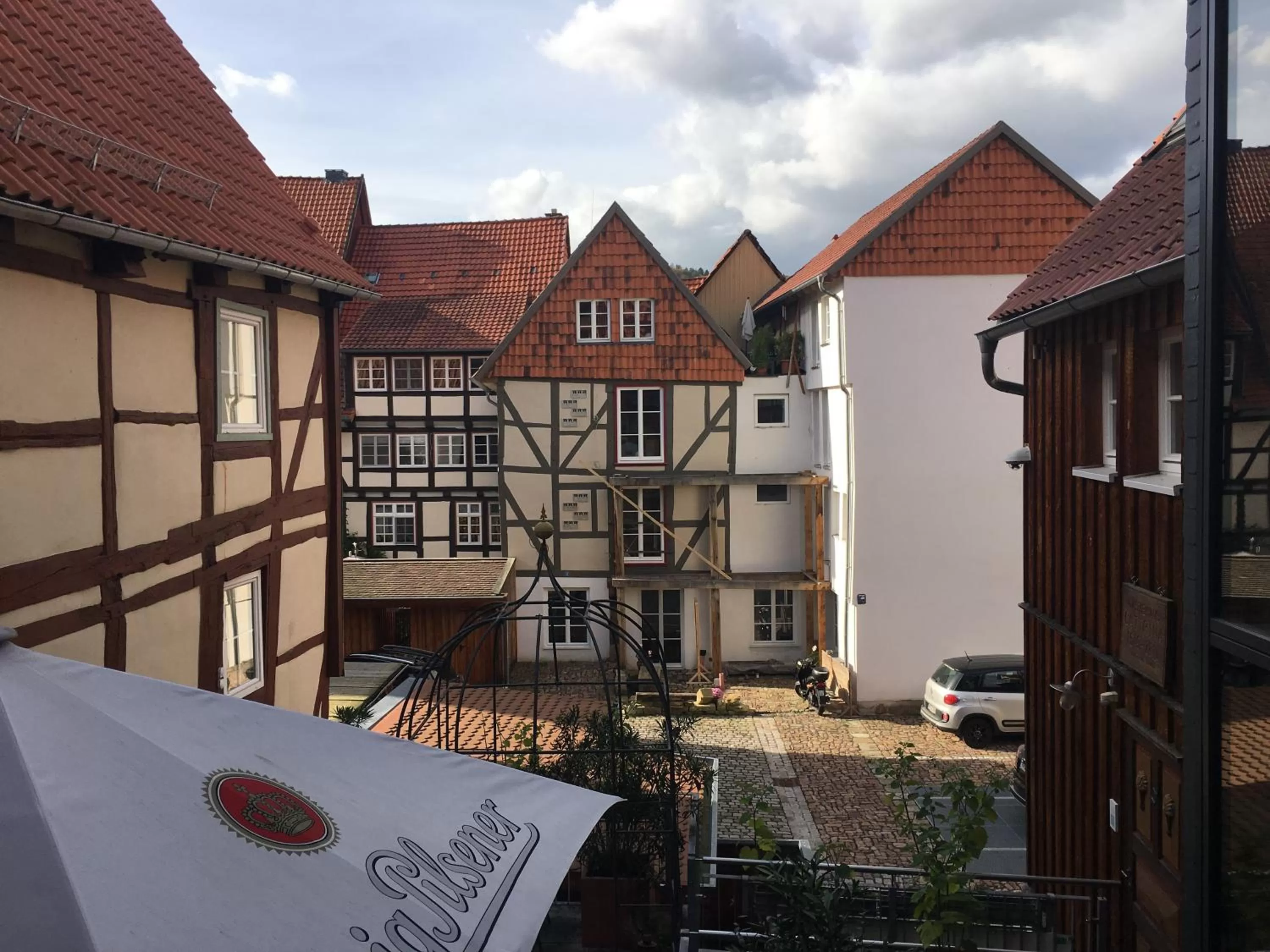 Patio, Property Building in Fachwerk-Hotel Eisenbart