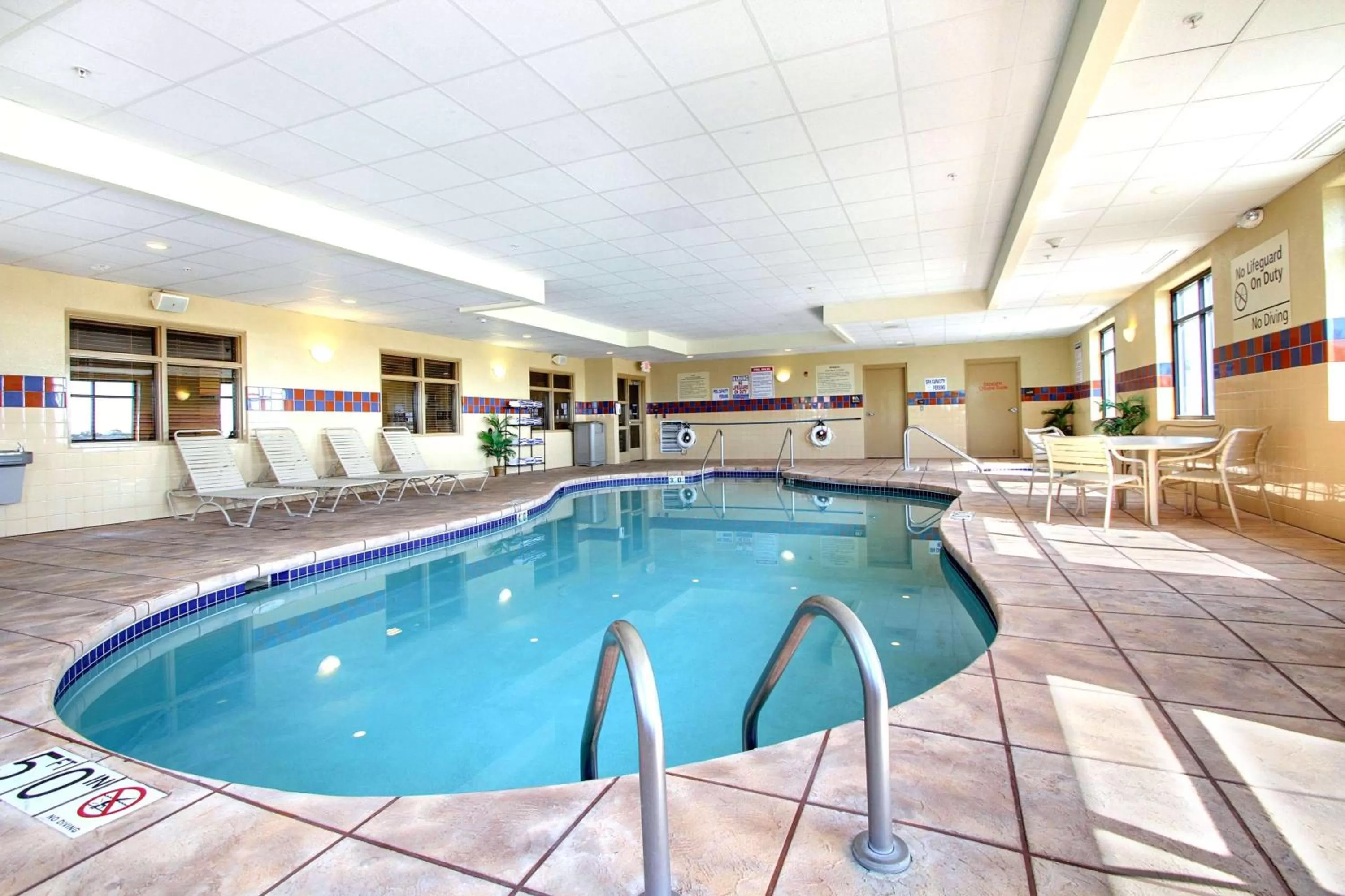 Pool view in Hampton Inn & Suites West Bend