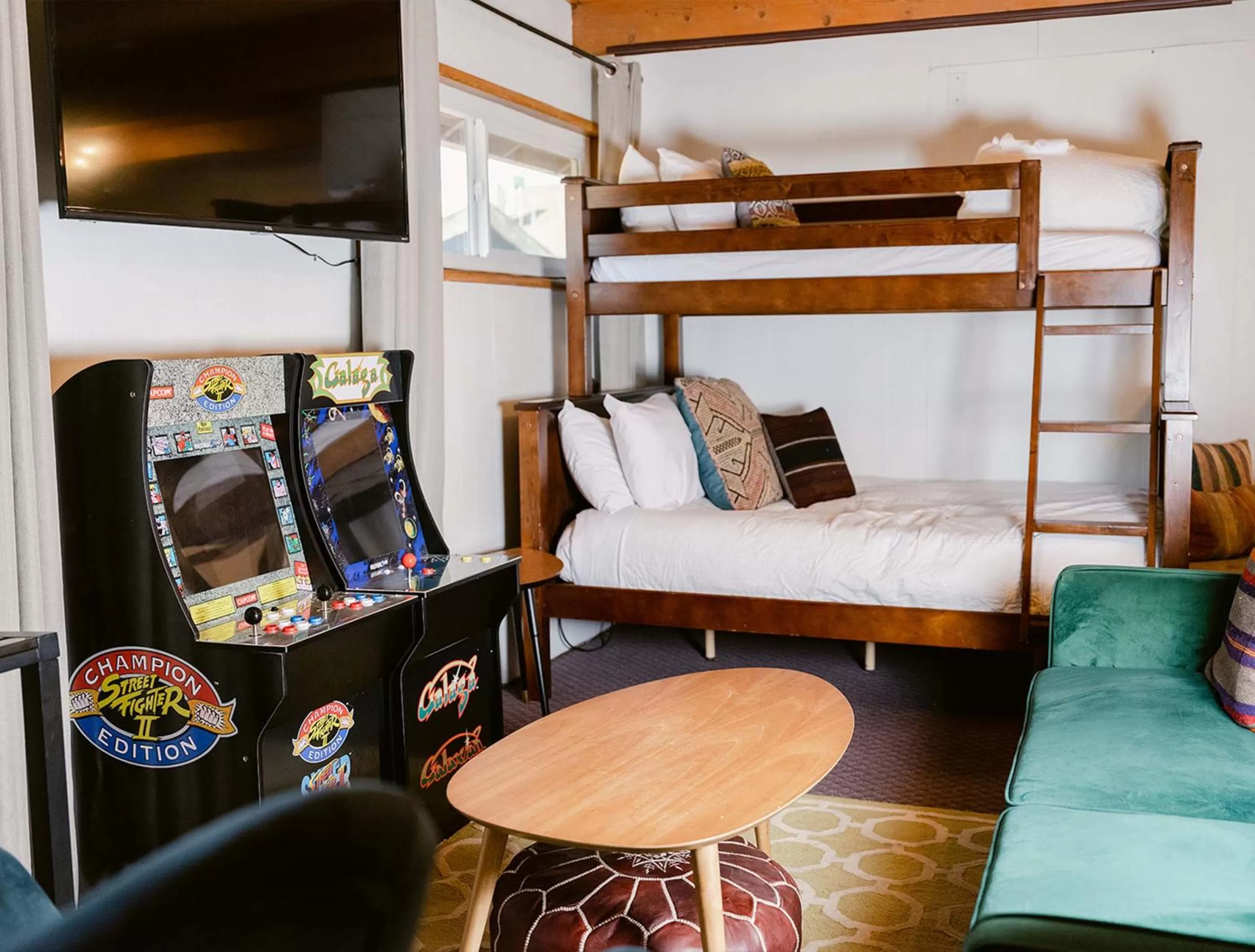 Bed in Grand Pine Cabins