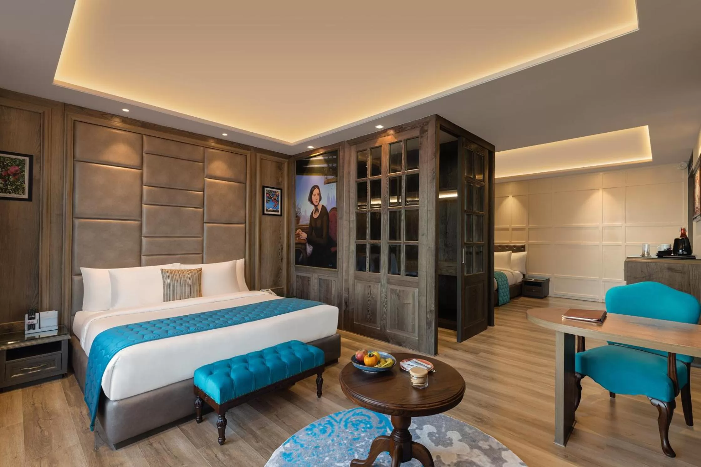 Bed in WelcomHeritage Elysium Resort & Spa