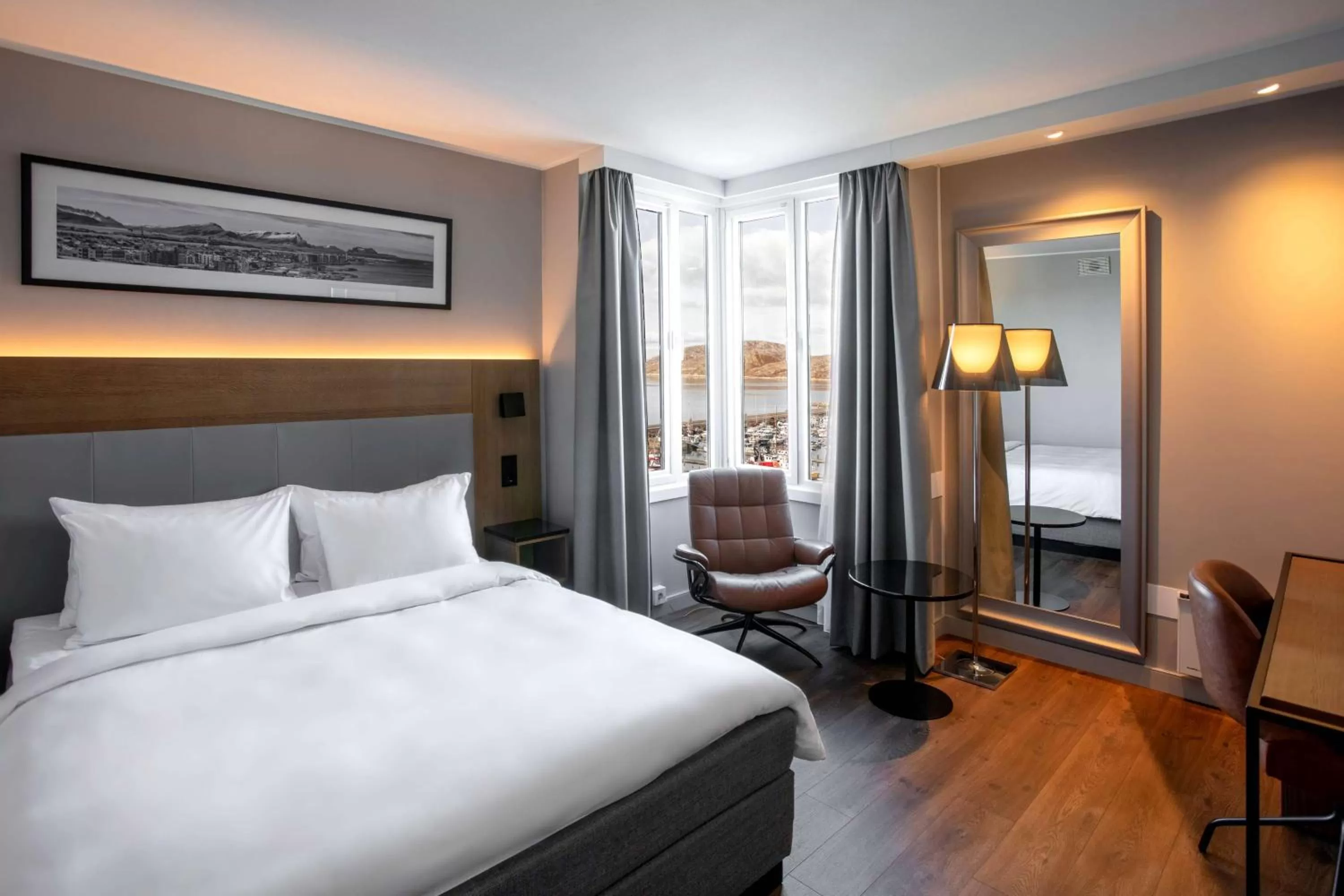 View (from property/room), Bed in Radisson Blu Hotel Bodø