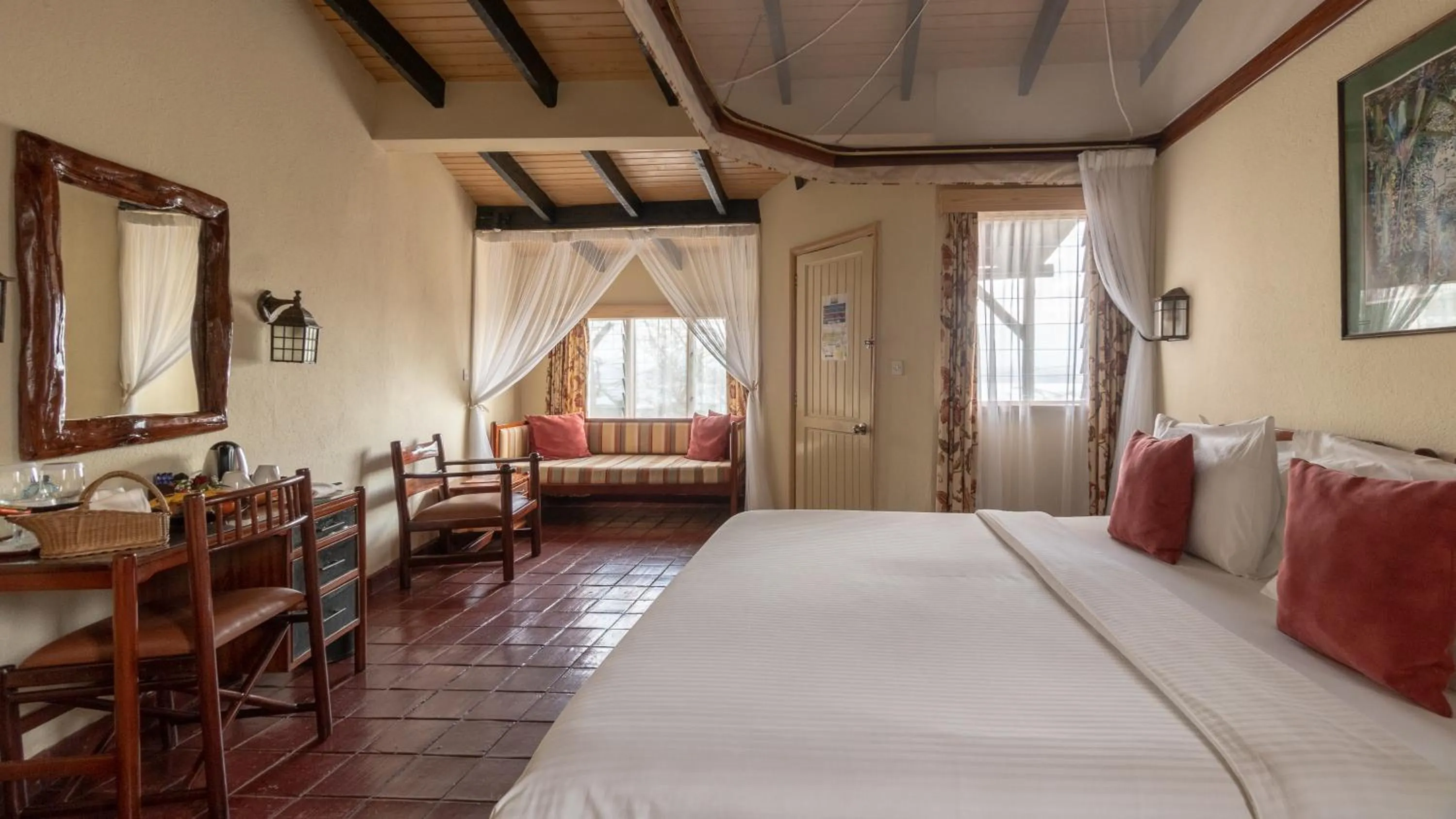 Bed in Sarova Lion Hill Game Lodge