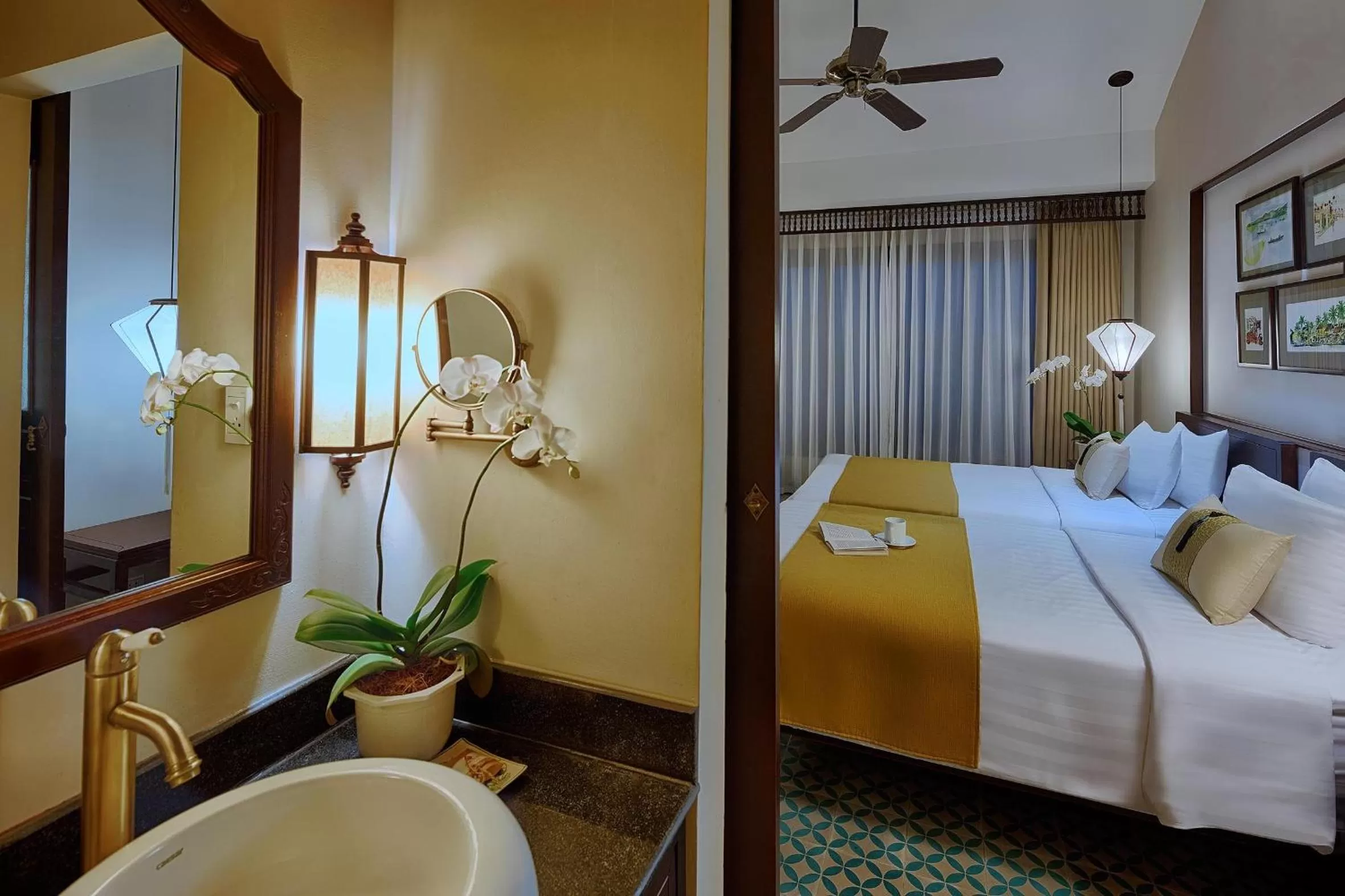 Bathroom, Bed in Little Hoi An . A Boutique Hotel & Spa