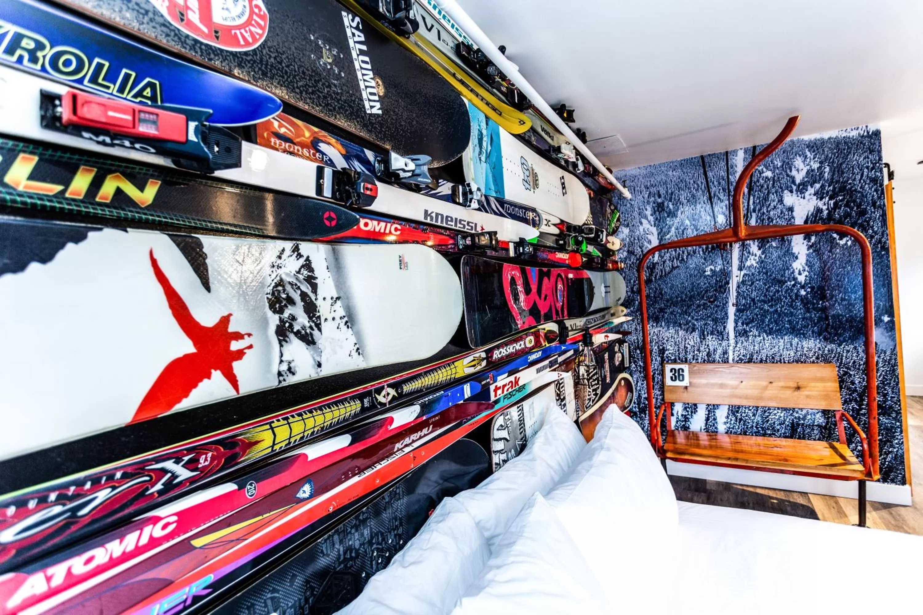 Skiing in Crash Hotel Squamish