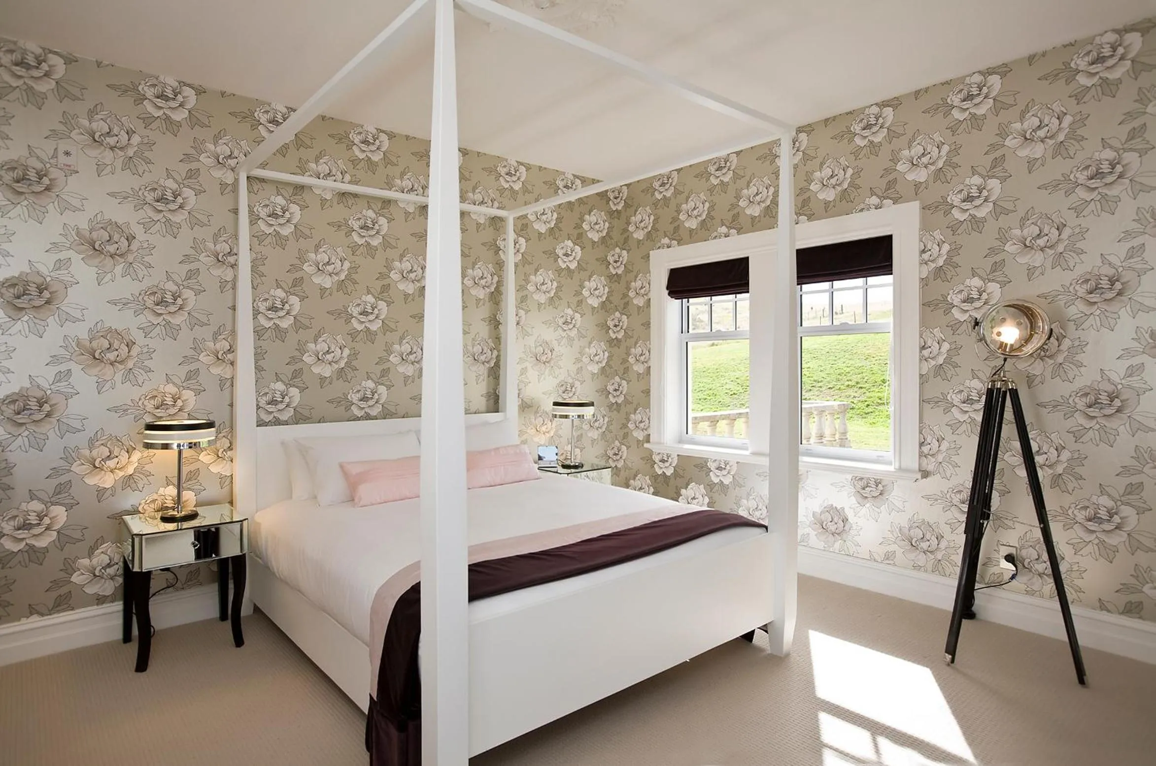 Bedroom, Bed in Camp Estate by Larnach Castle