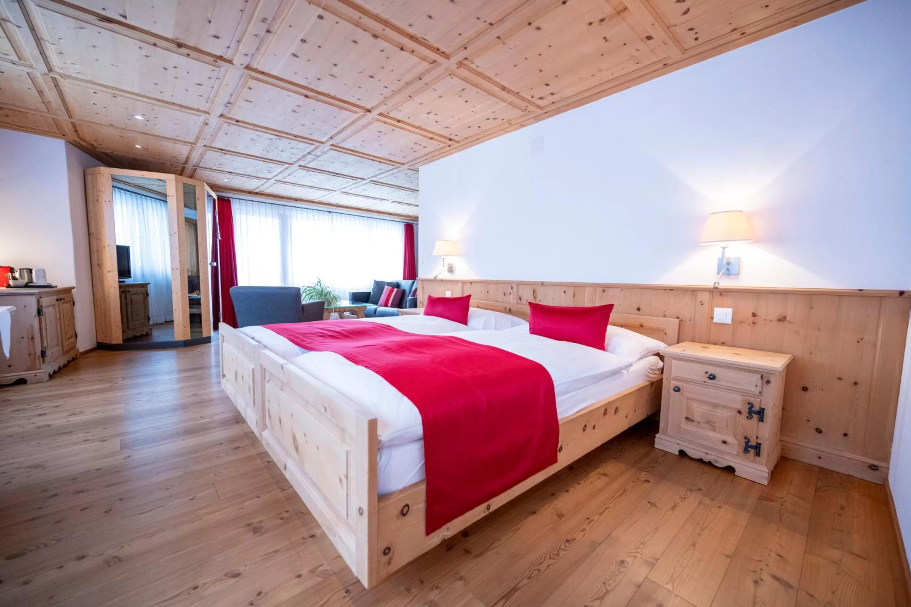 Bed in Hotel Engiadina