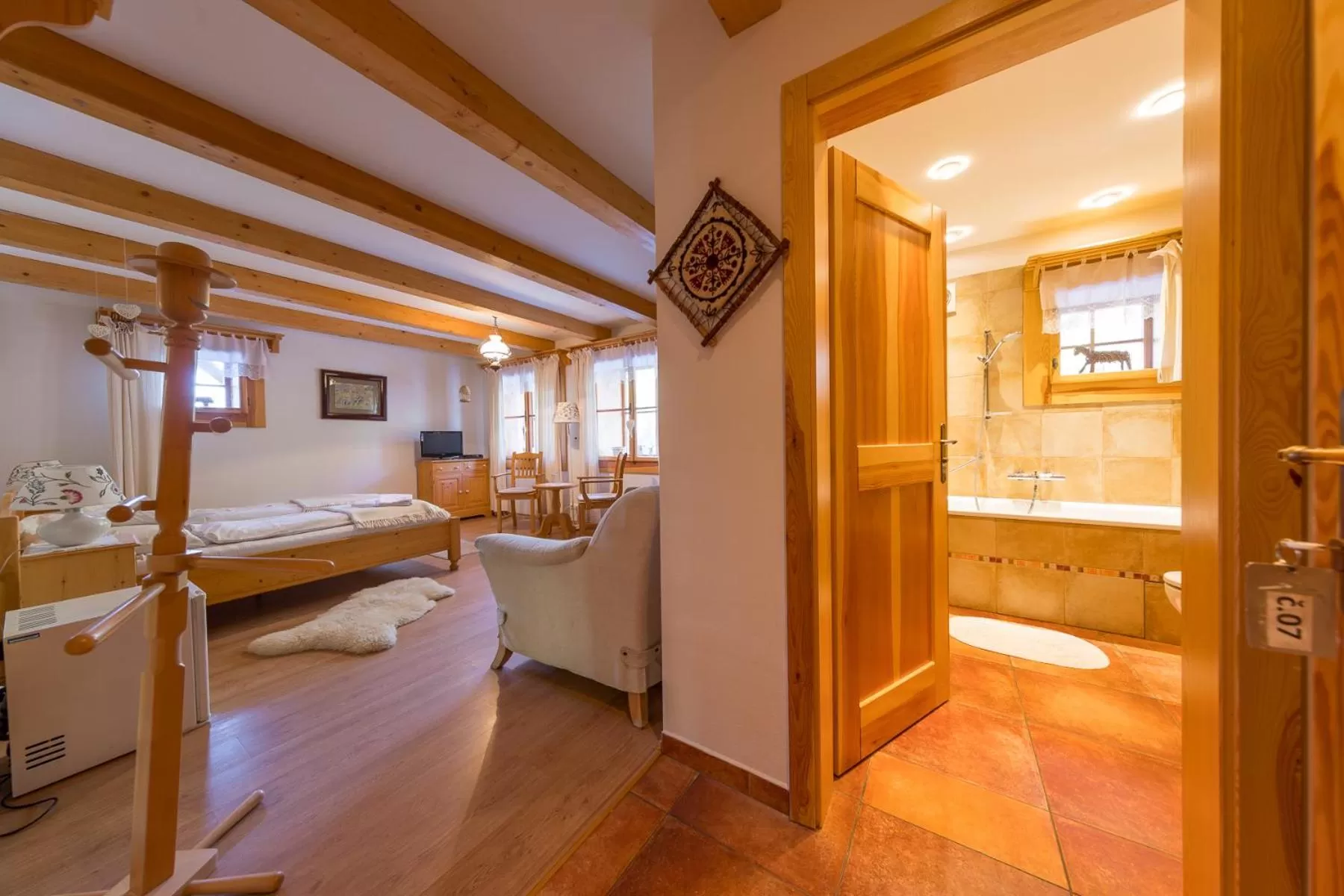 Bed in Valašské chalupy Resort