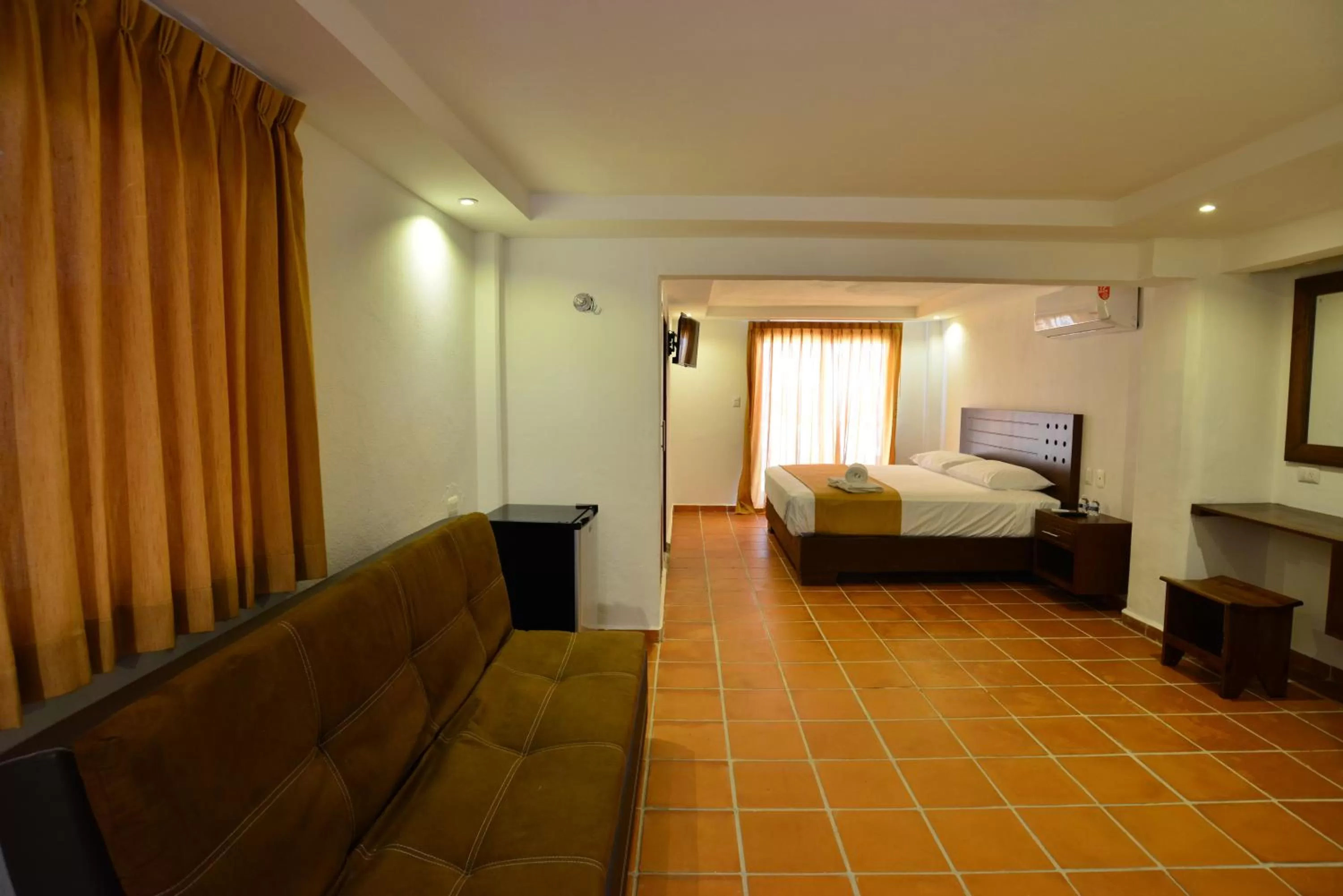 Bed in Hotel Rio Lagartos