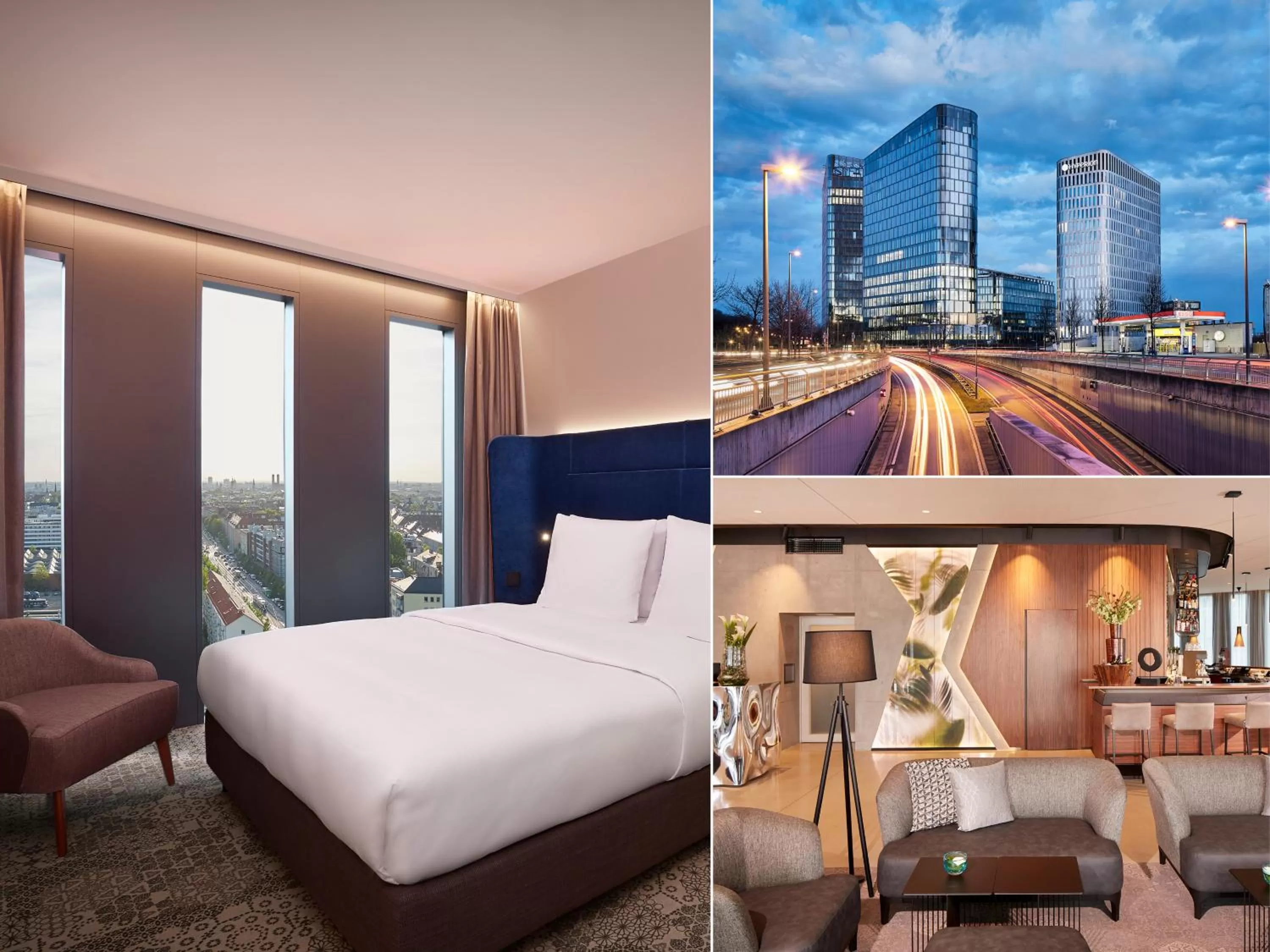 Facade/entrance, Bed in HYPERION Hotel München