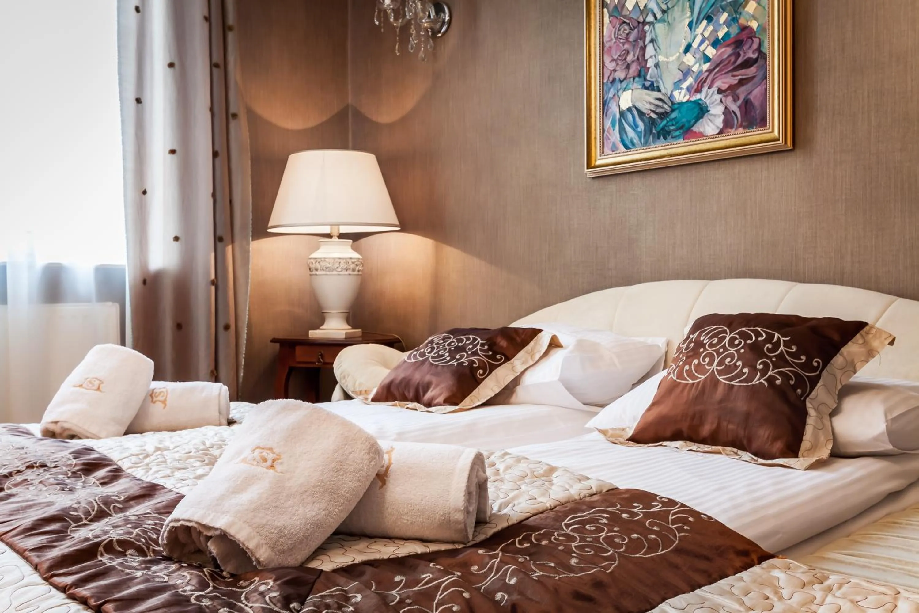 Bed in Aparthotel Oberża