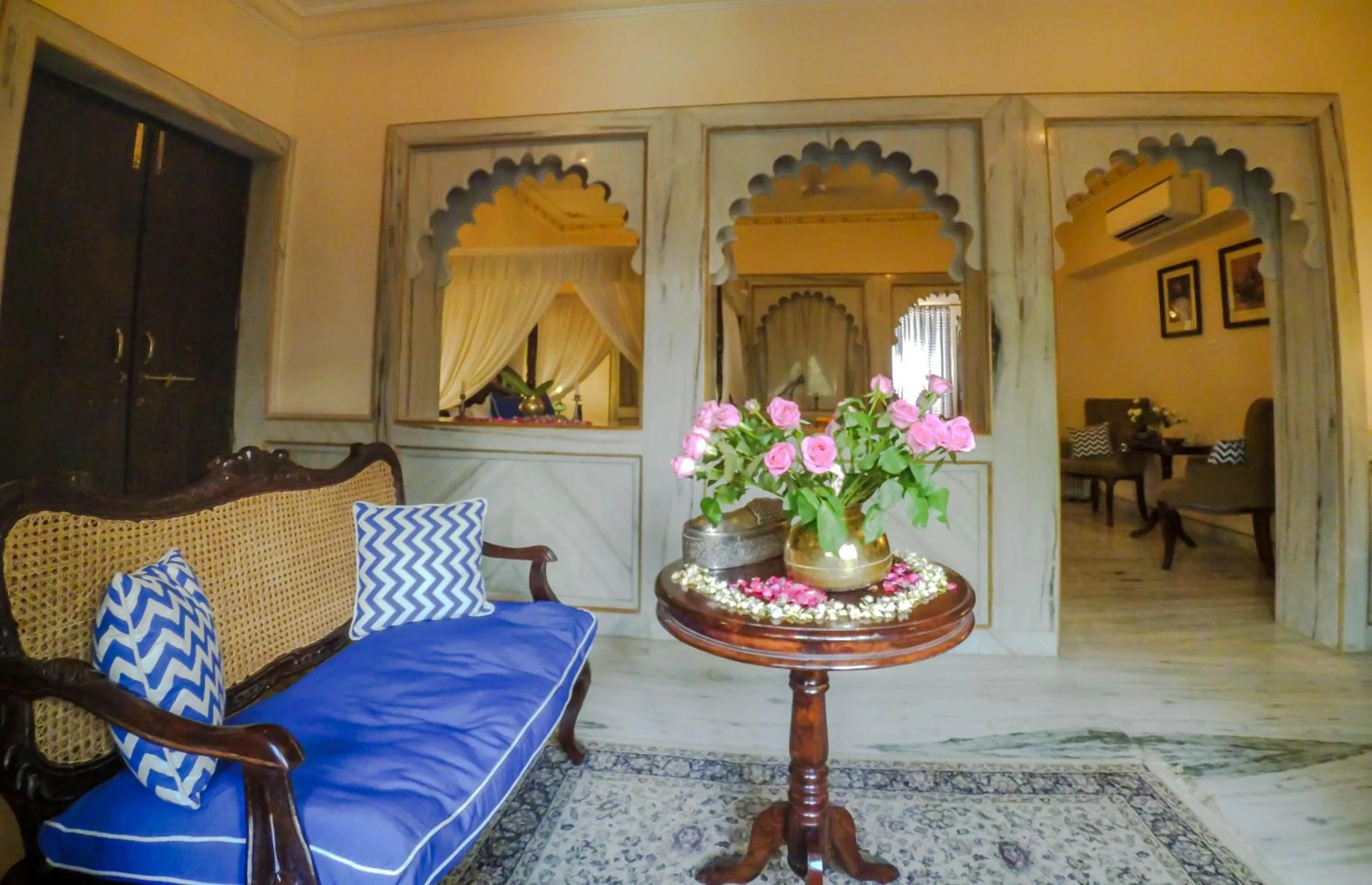 Seating area in Hotel Udai Kothi