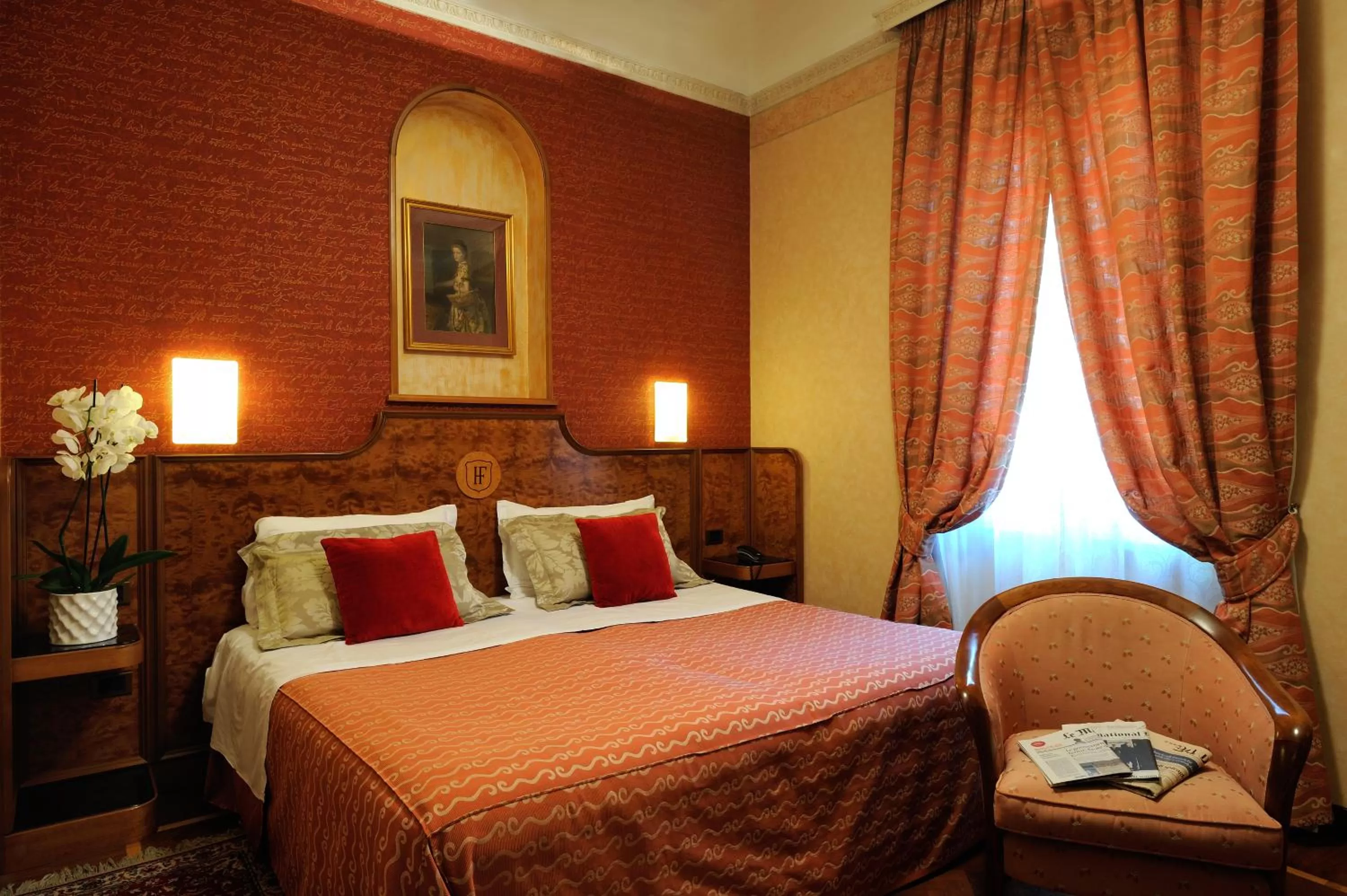 Bed in Hotel Farnese