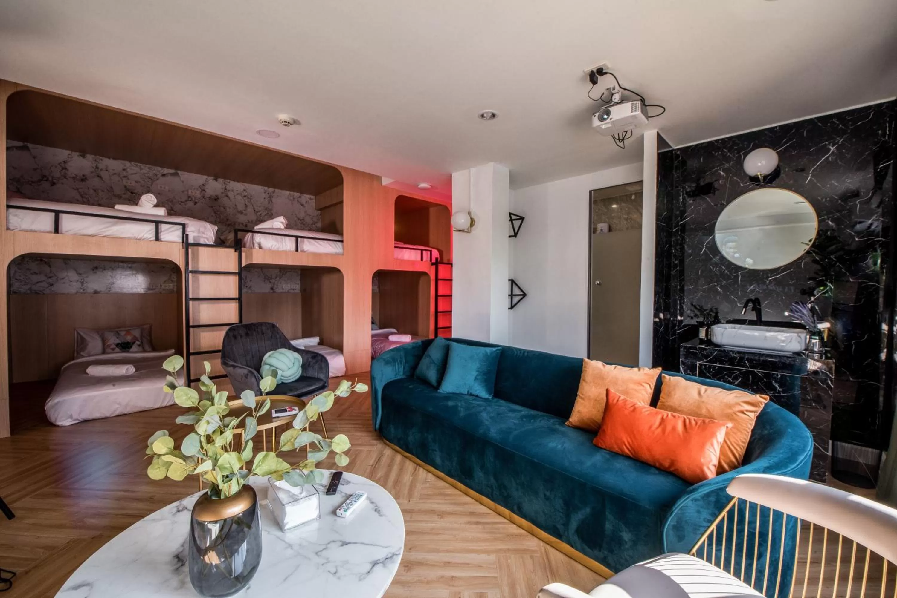 Living room, Bed in Theme Boutique Hotel Bangkok