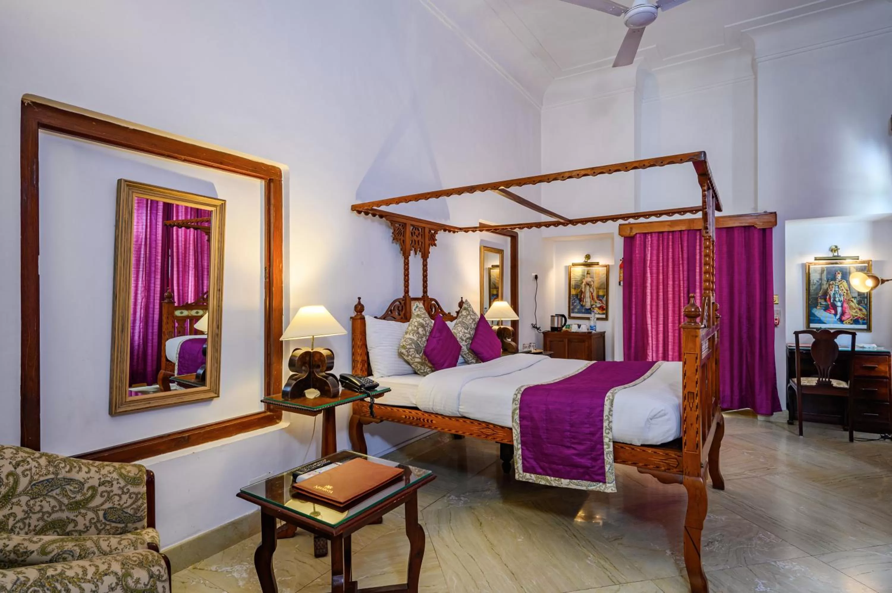 Bed in Neemrana's - Baradari Palace