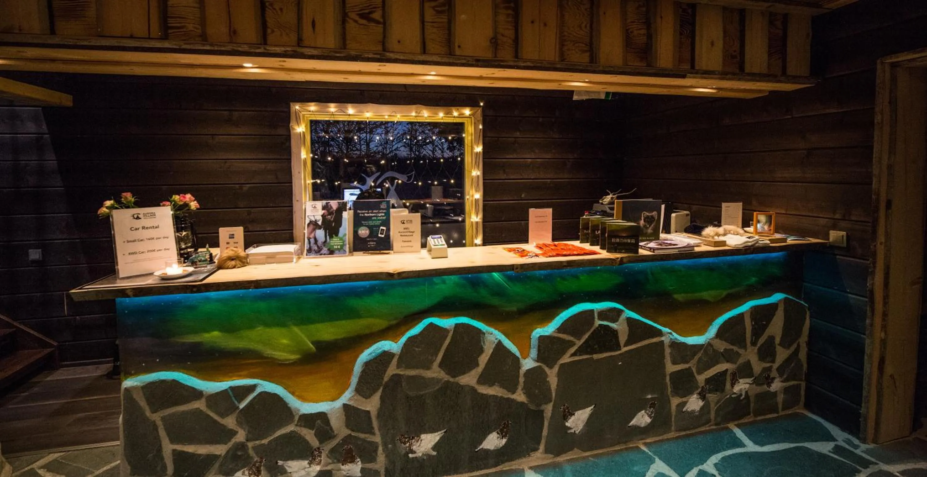 Lobby or reception in Aurora Village Ivalo