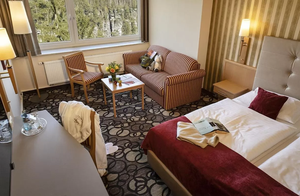 Bed in Berghotel Bastei