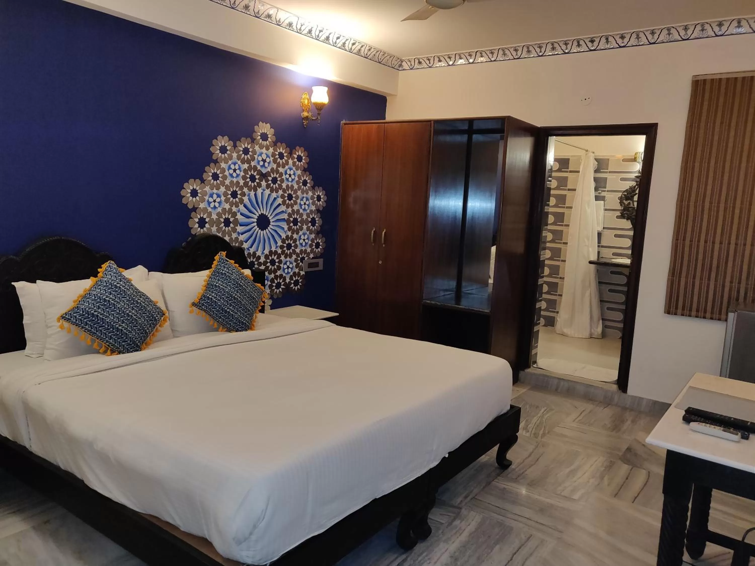 Photo of the whole room, Bed in Laxmi Palace Heritage Boutique Hotel