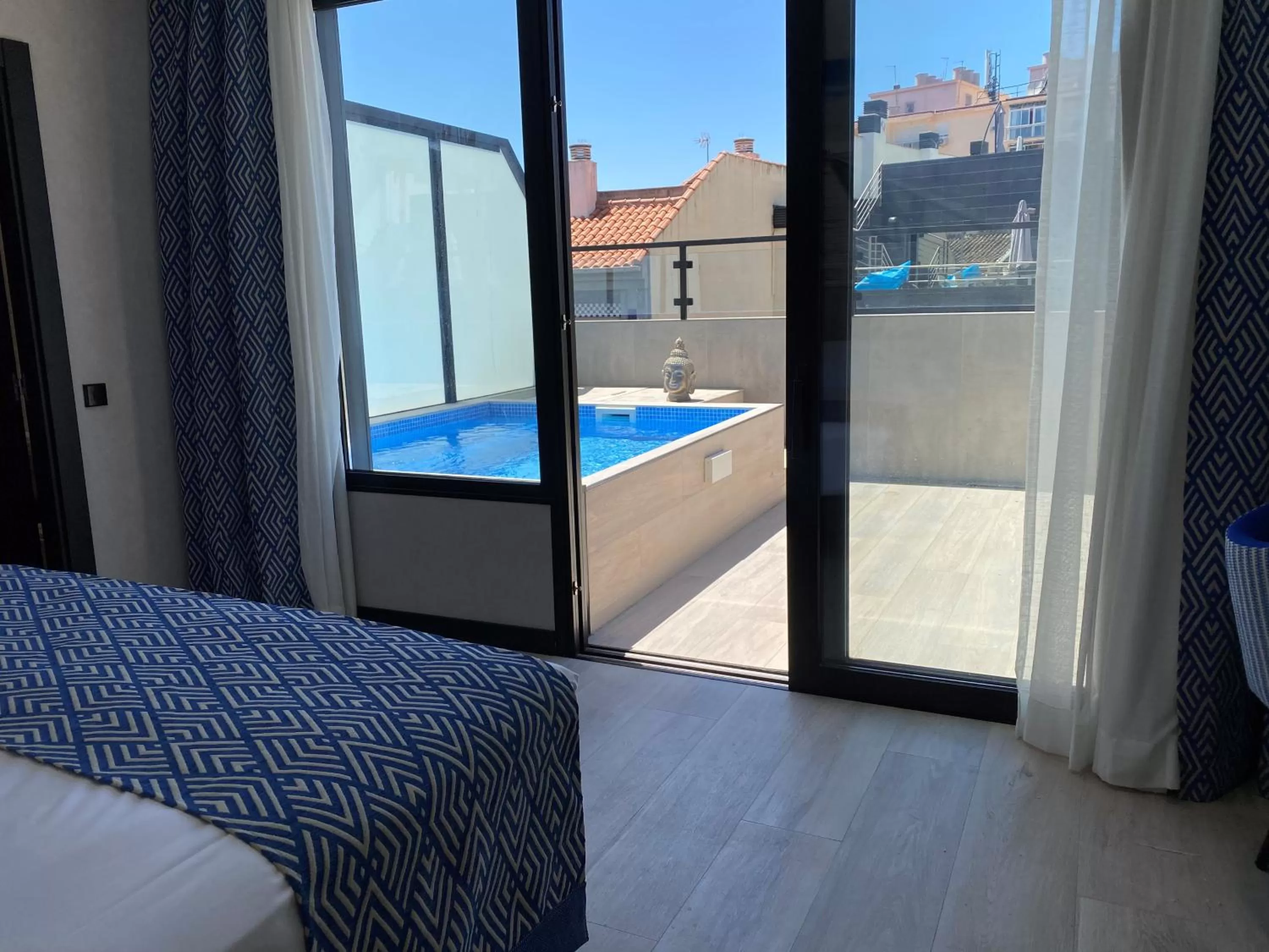 Bedroom, Pool View in Hotel Brö-Adults Recommended