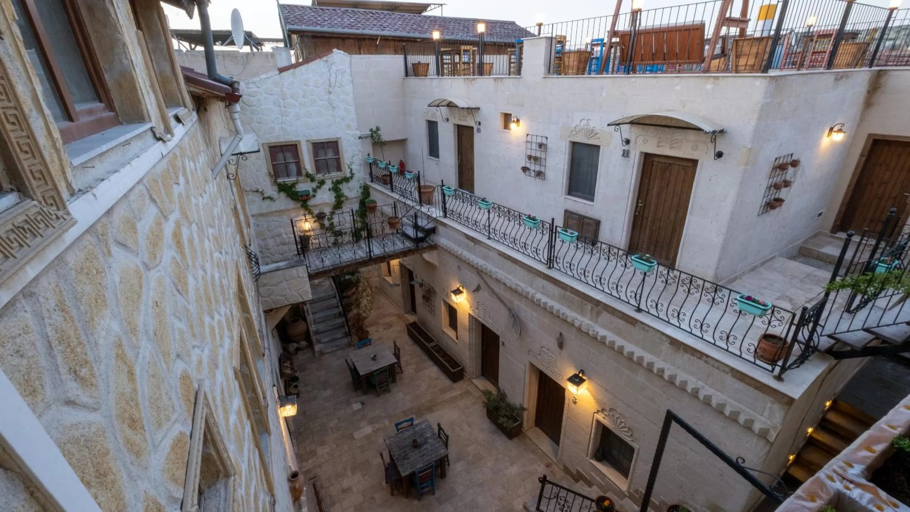 Inner courtyard view in In Stone House