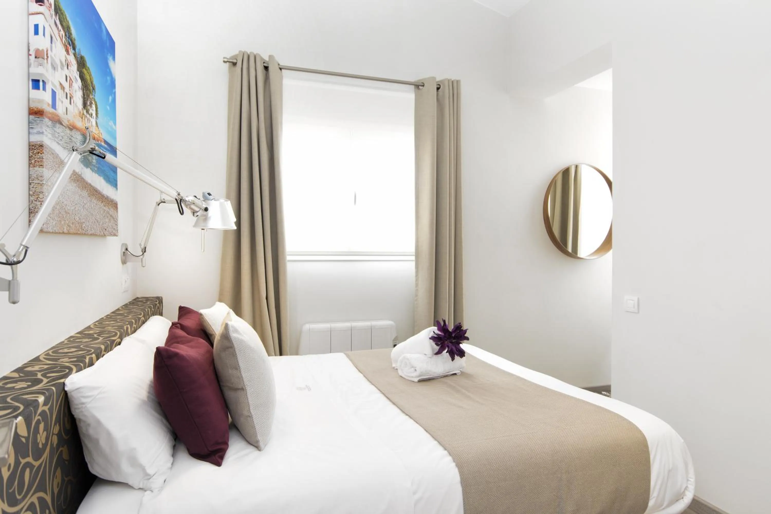 Bedroom, Bed in Eixample Building Apartments by Mercedes Heritage