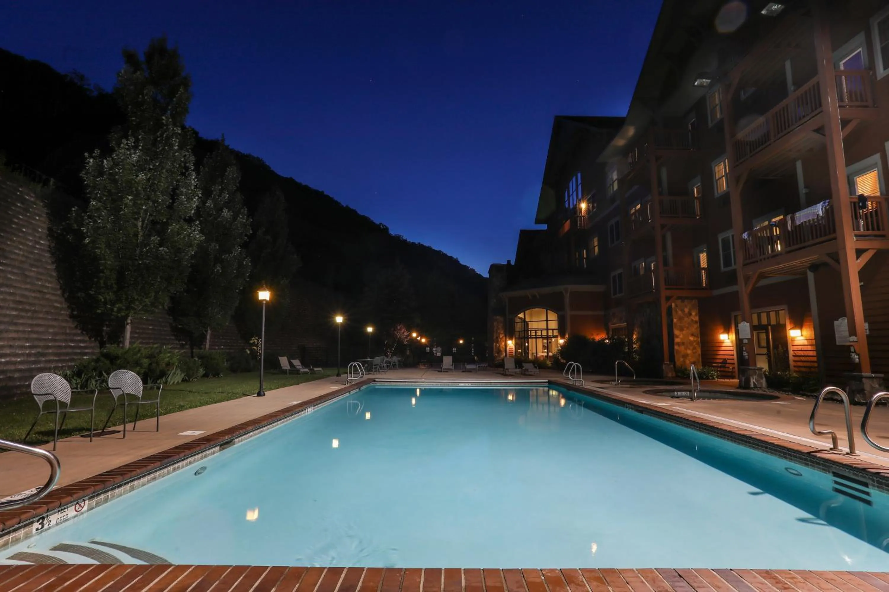 Swimming pool in Kaatskill Mountain Club and Condos by Hunter Mountain