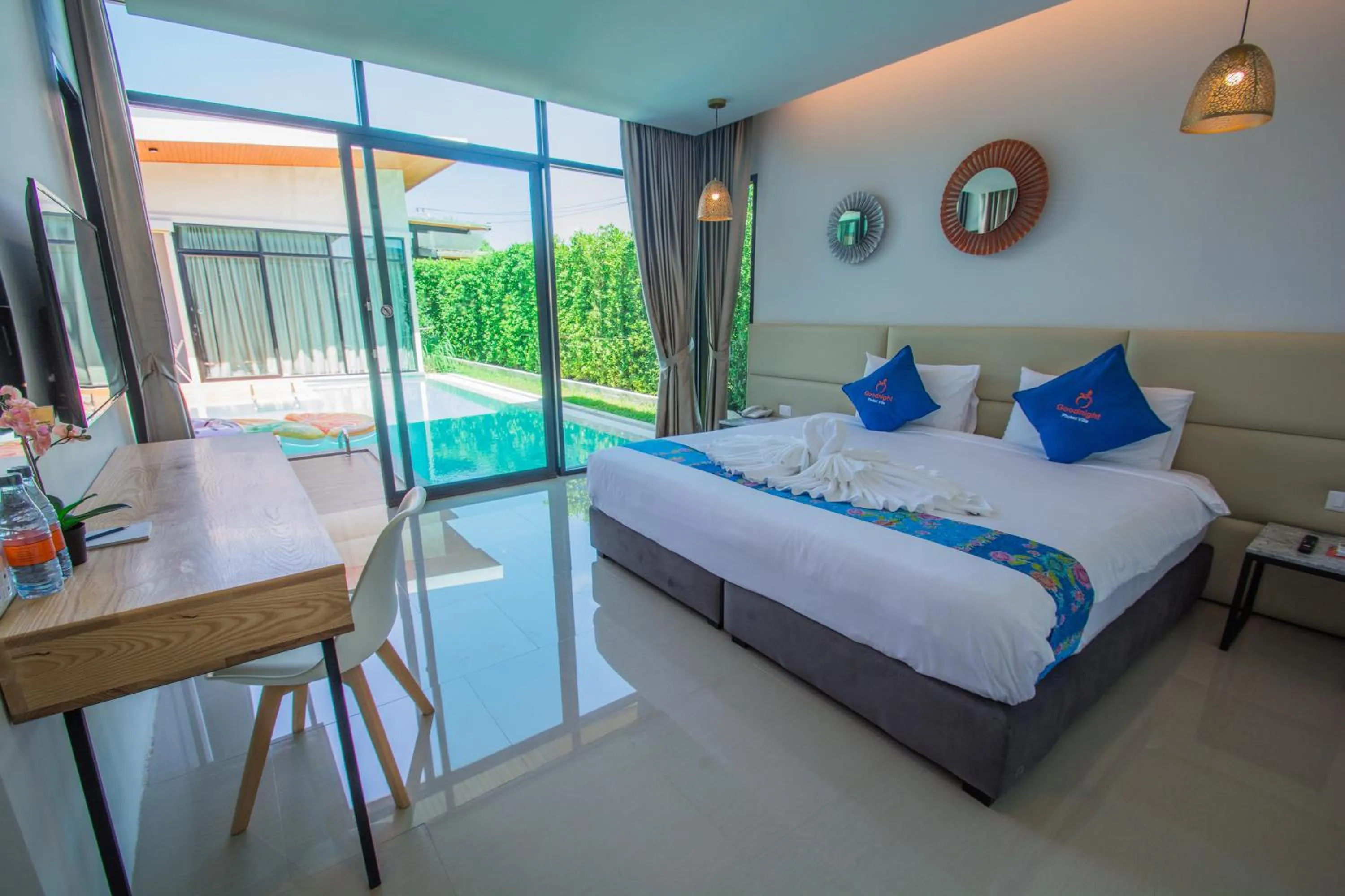 Bedroom, Bed in Good Night Pool Villa Phuket - SHA Plus