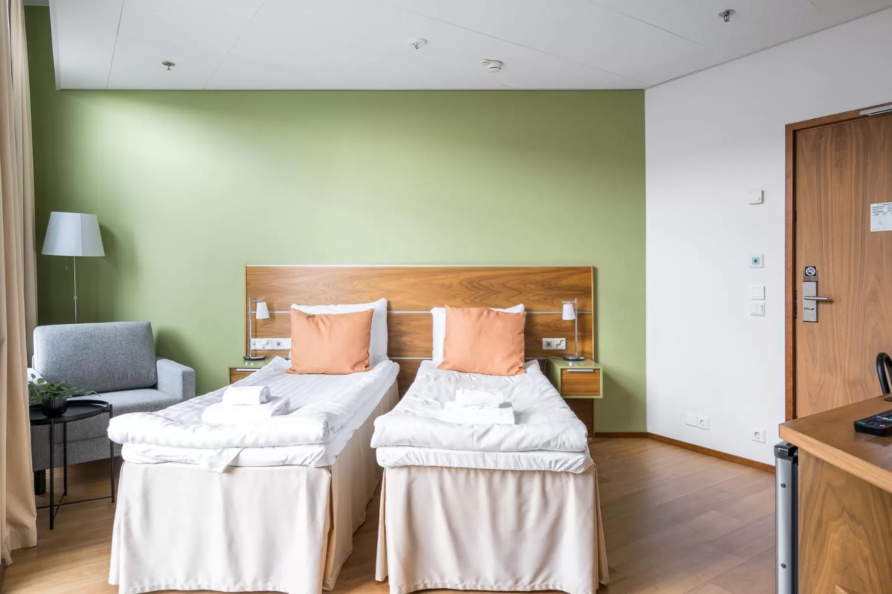 Bed in Hiisi Hotel Helsinki Jätkäsaari