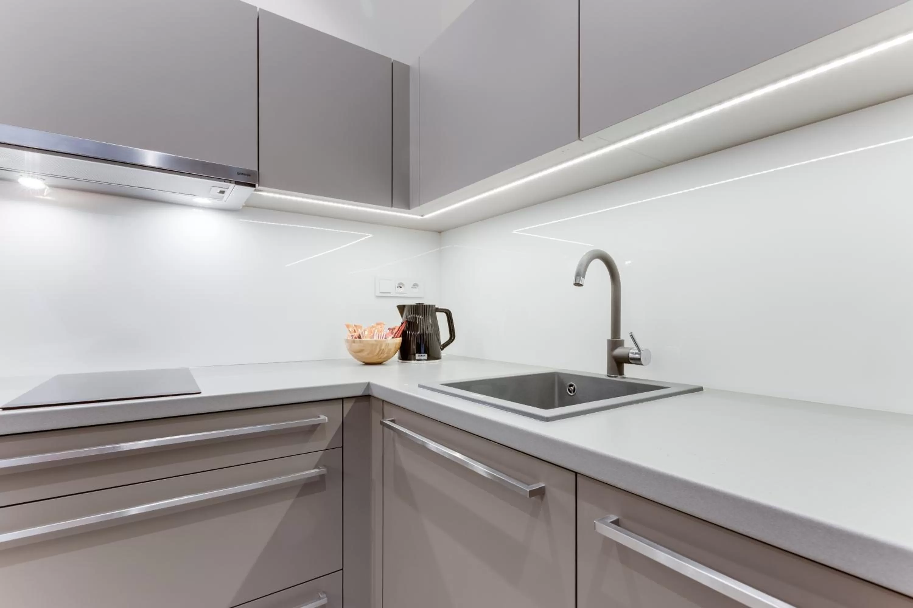 Kitchen or kitchenette in Lampi Aparthotel Prague