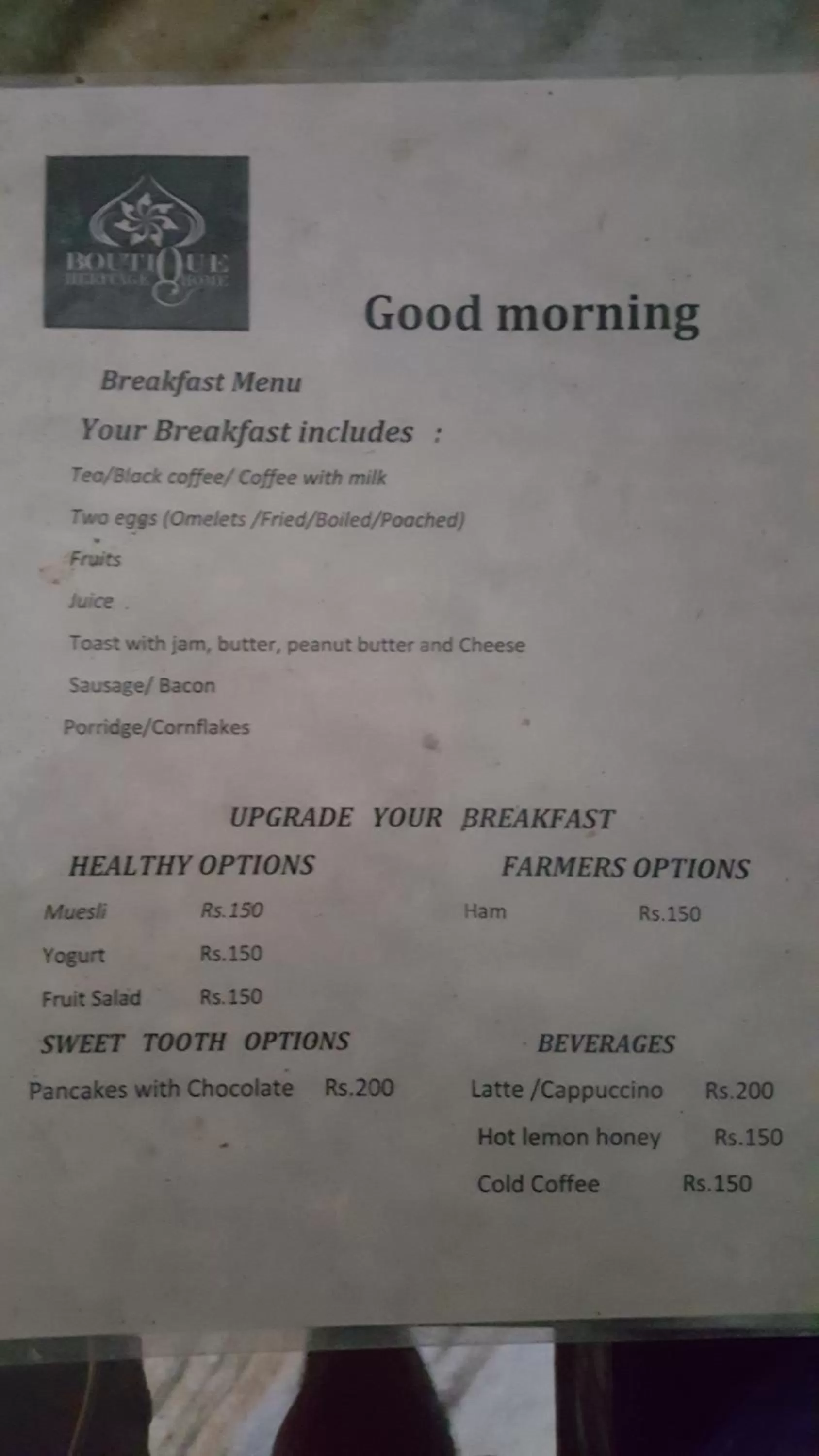 Breakfast in Boutique Heritage Home