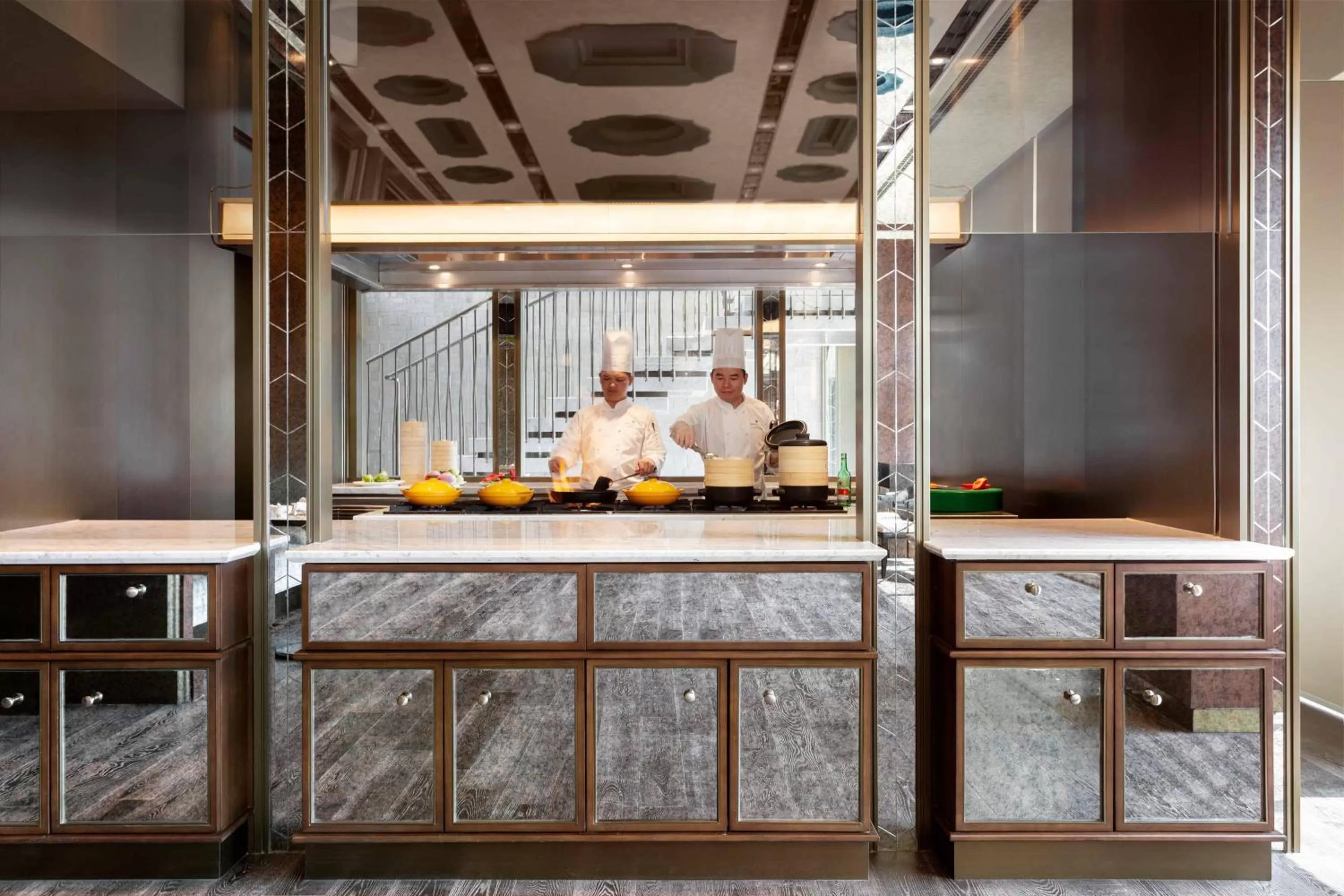 Kitchen or kitchenette in JW Marriott Marquis Hotel Shanghai Pudong