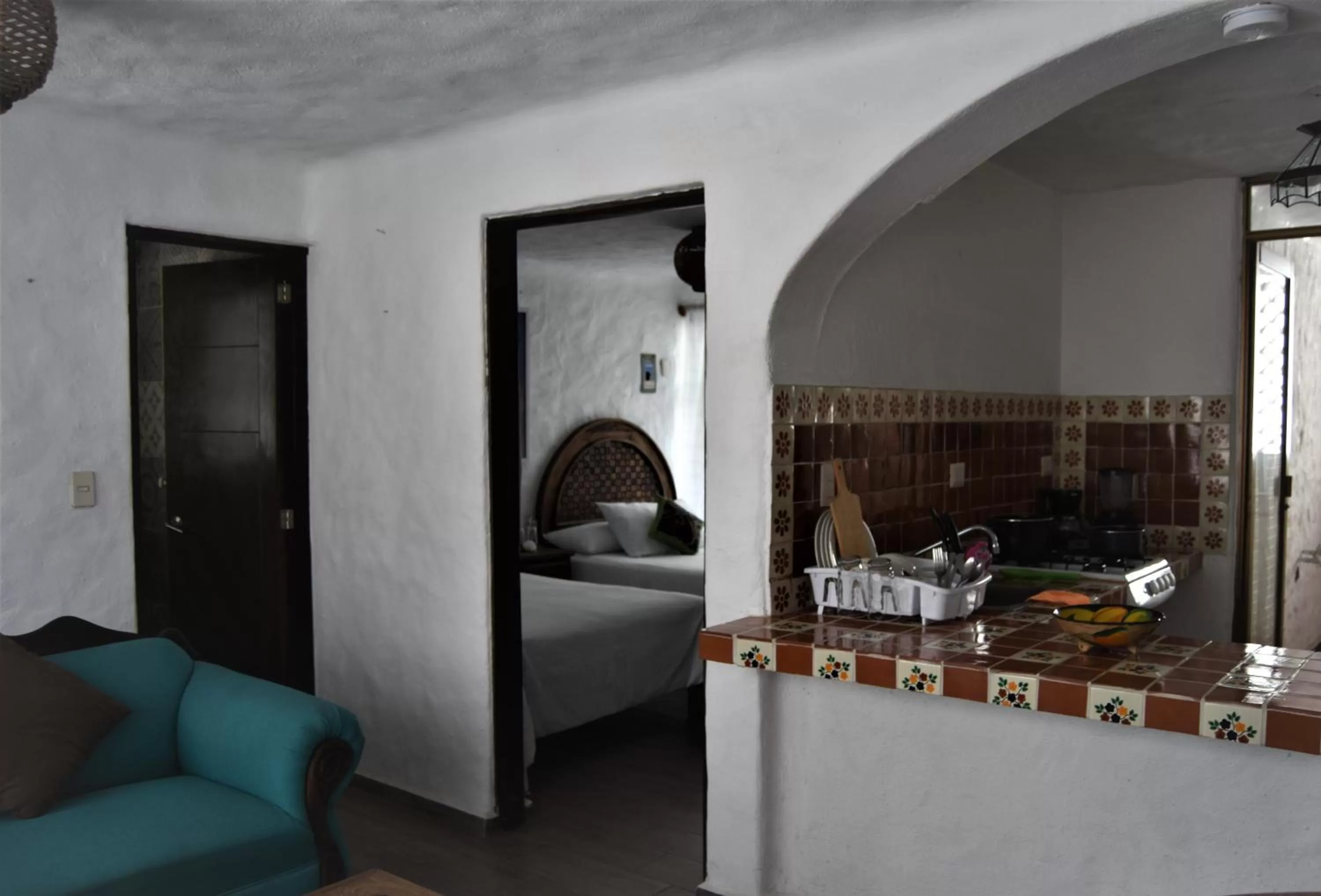 Kitchen or kitchenette in Petit Hotel Pilitas