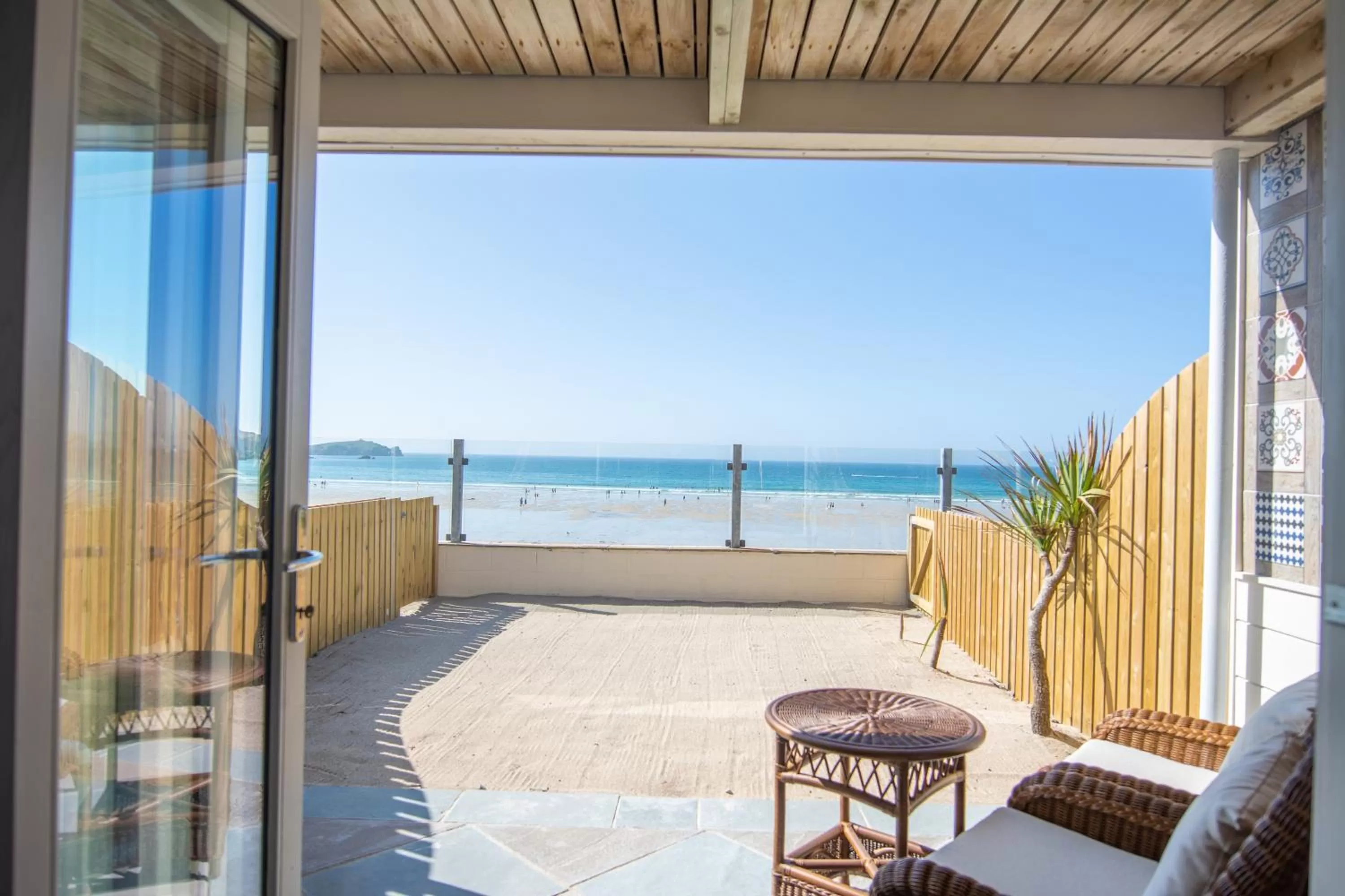 Balcony/Terrace in Tolcarne Beach Colonial Restaurant and Rooms