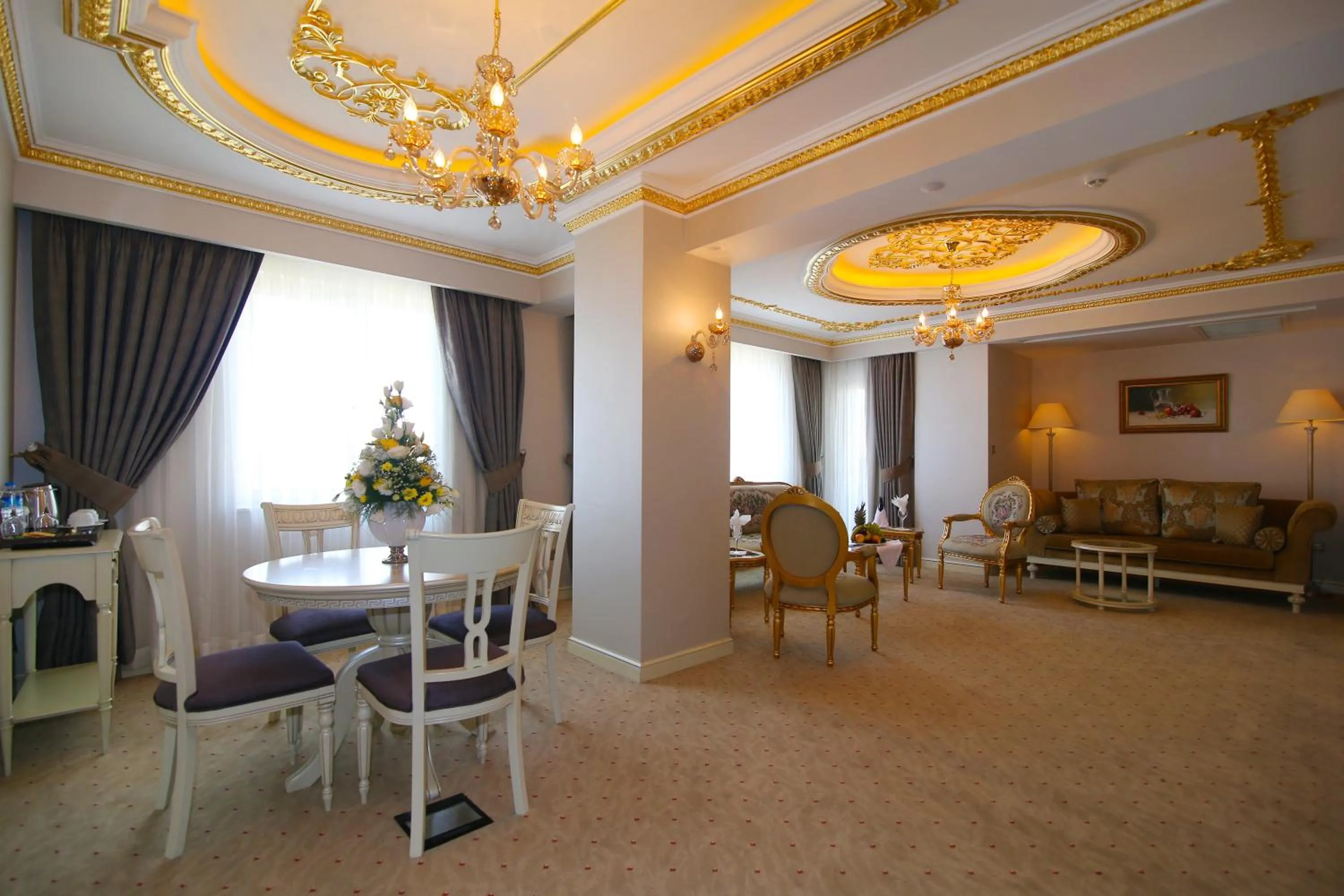 Seating area in Demir Hotel