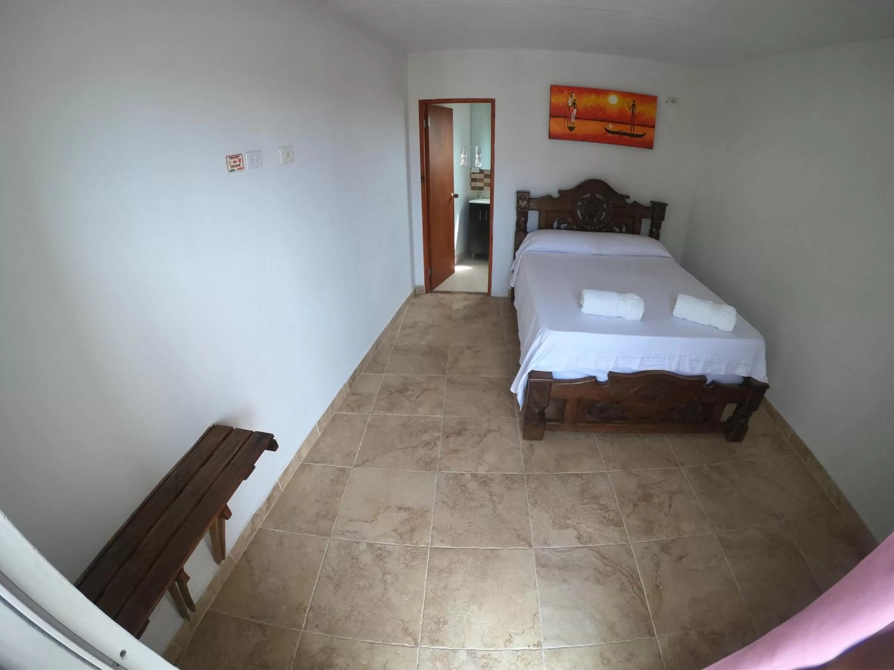 Decorative detail, Bed in The Rock House Eco