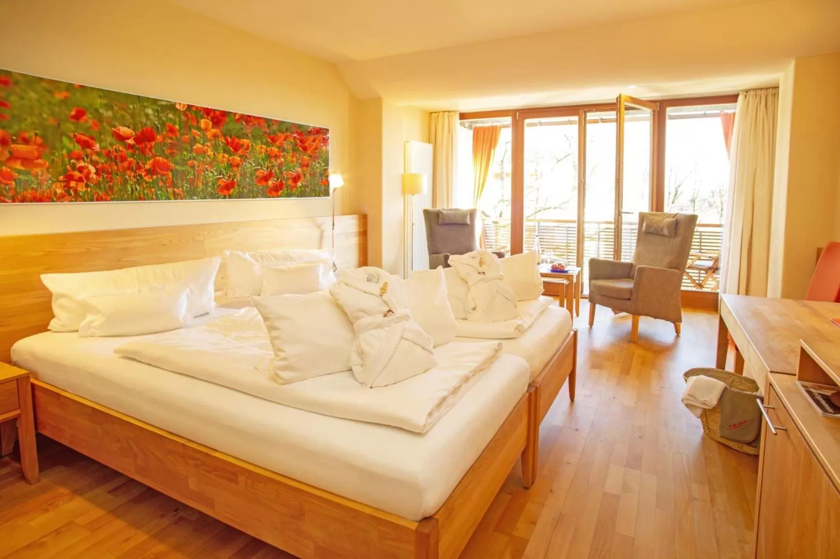 Bed in Bio Thermalhotel Falkenhof